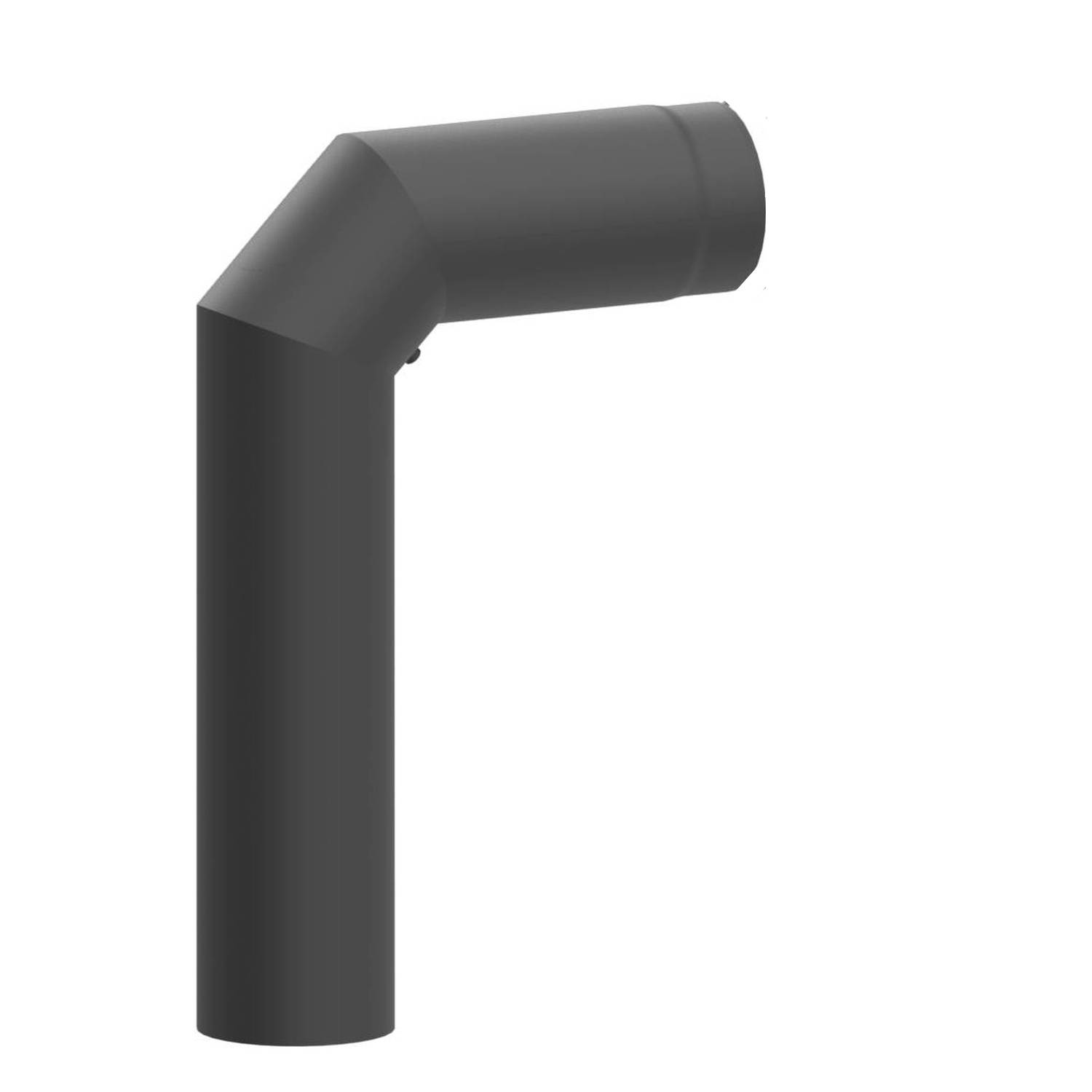 Raik Lifestyle Winkelbogen Durchmesser 150/90° 2,00mm 3-tlg 700/450 mit eingelegter Tür grau für Rauchrohr/ Ofenrohr