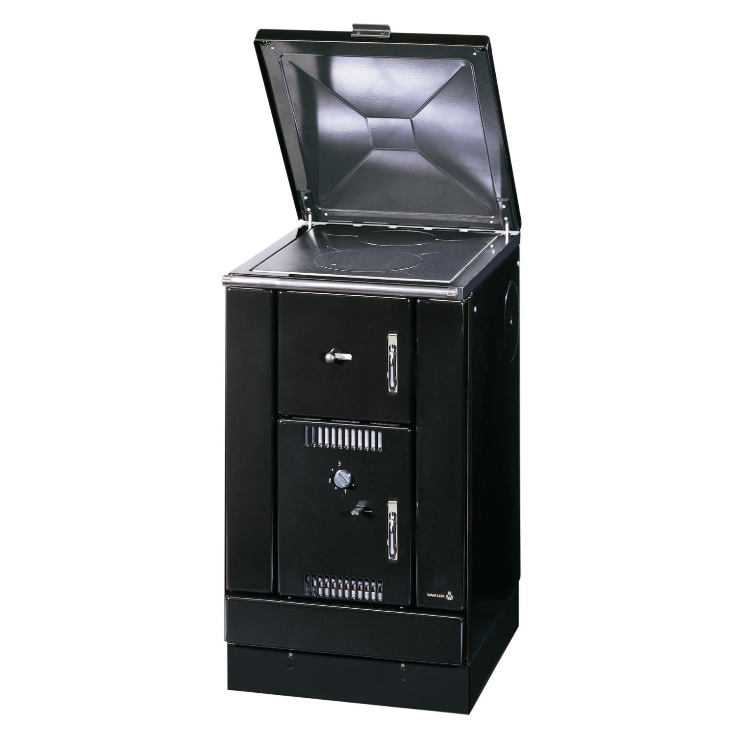 Wamsler K 158 CL Wasserführender Küchenofen Schwarz/Chrom Stahlplatte