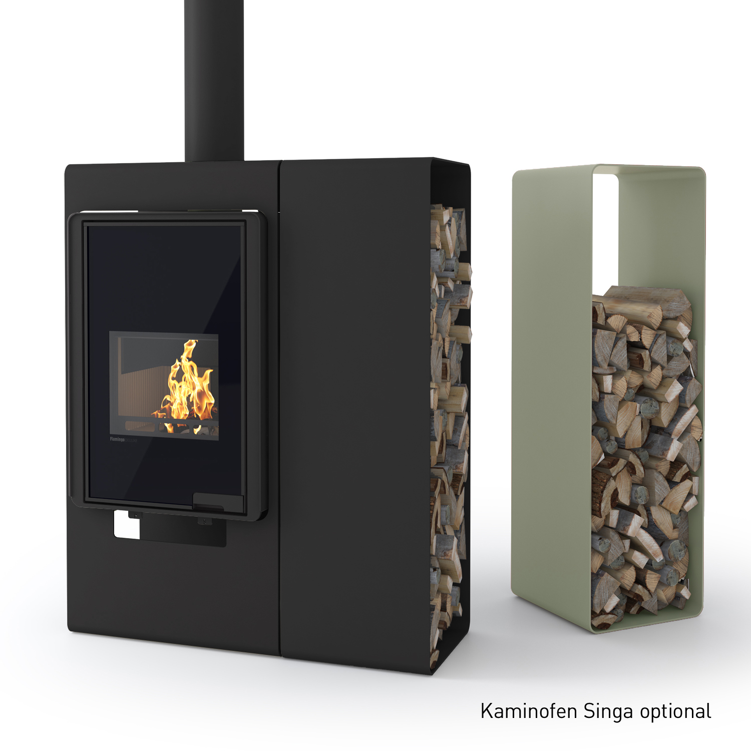 HS Flamingo Deluxe 2 Holzregal Olive HS Flamingo Deluxe 2 Holzregal Olive