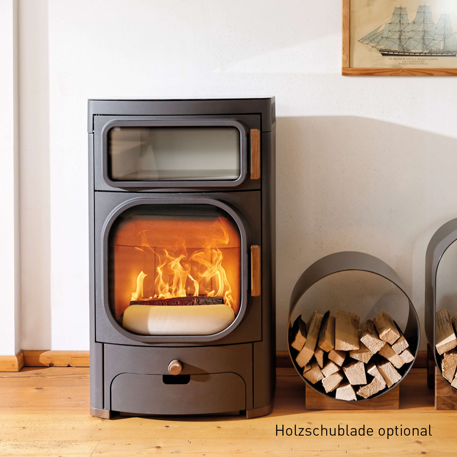 Austroflamm Heidi Back 2.0 Kaminofen Stahl Gussgrau Rauchabgang hinten