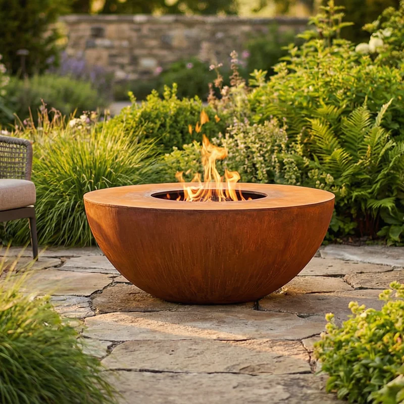 Cortenstahl-im-Garten-Feuerschalen-Grills-und-Deko