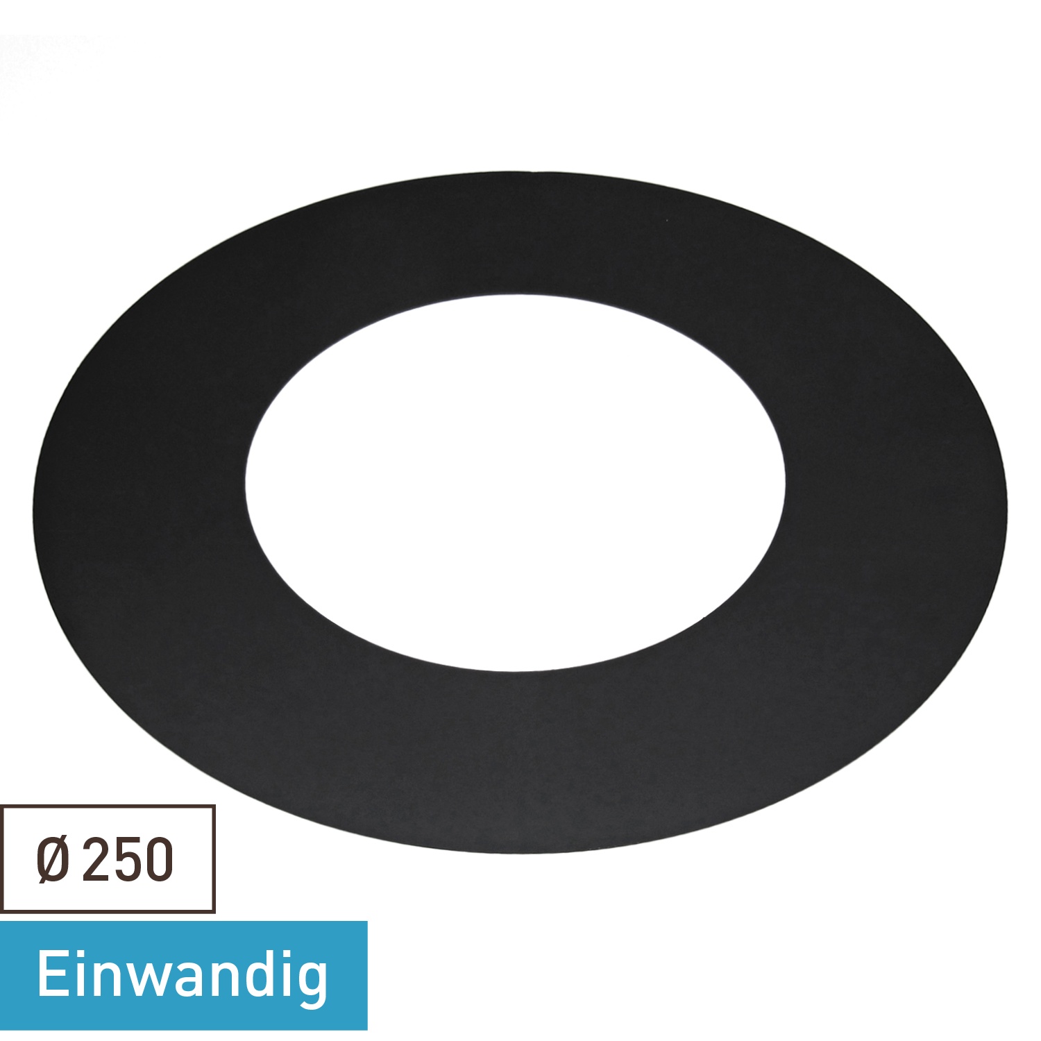 Raik Basic Rauchrohr / Ofenrohr 250mm - Wandrosette schwarz