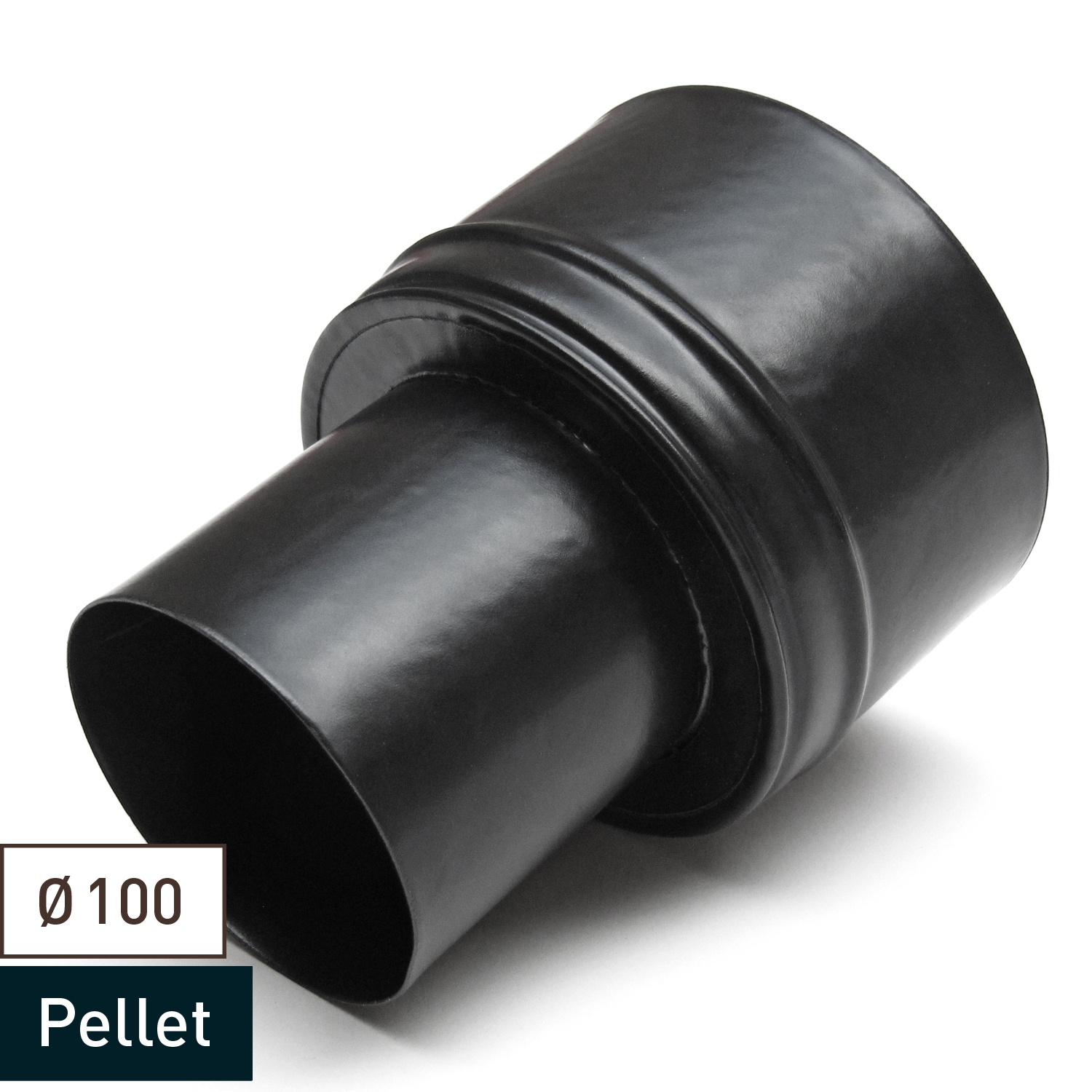 Raik Pelletrohr / Ofenrohr Erweiterung 100mm -150mm schwarz