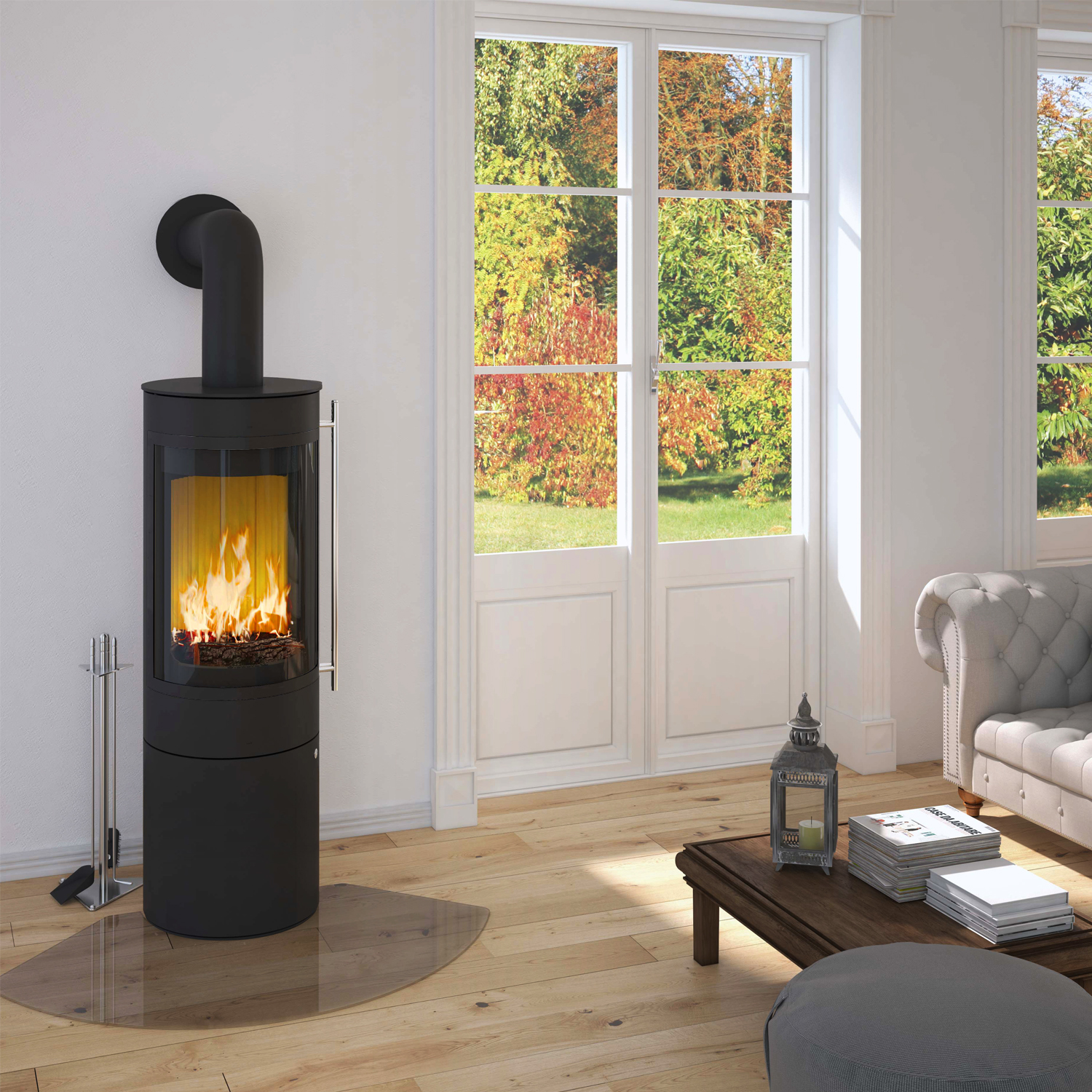 Olsberg Pular Plus Compact Kaminofen Schwarz Dekorrahmen lackiert Olsberg Pular Plus Compact Kaminofen Schwarz Dekorrahmen lackiert