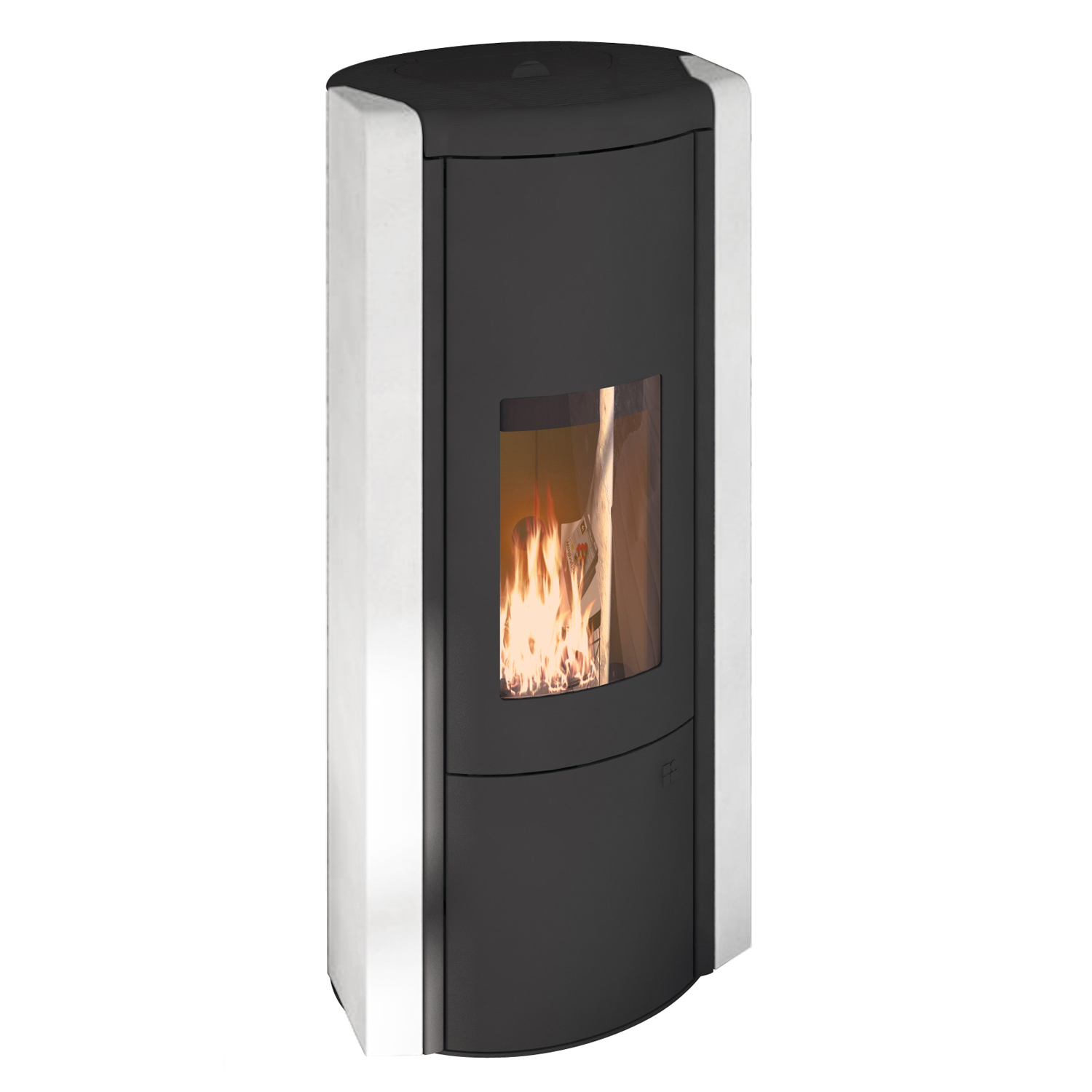 Olsberg Arina 3.0 Pelletofen Stahl Schwarz/Keramik Schneeweiß