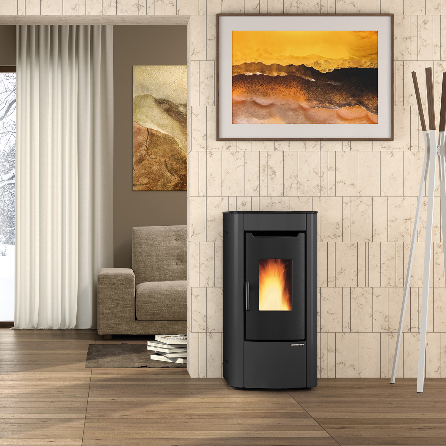 Extraflame Prestige Line Sabry 5.0 Evo Pelletofen Graphitgrau