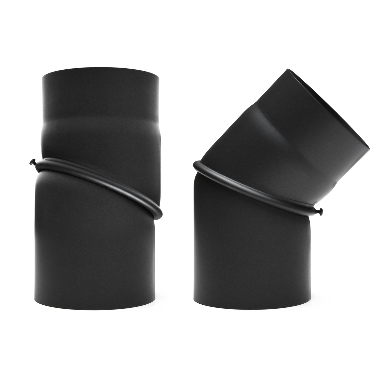 Raik Basic Rauchrohrbogen 130mm schwarz 0-45° ohne Tür für Rauchrohr / Ofenrohr