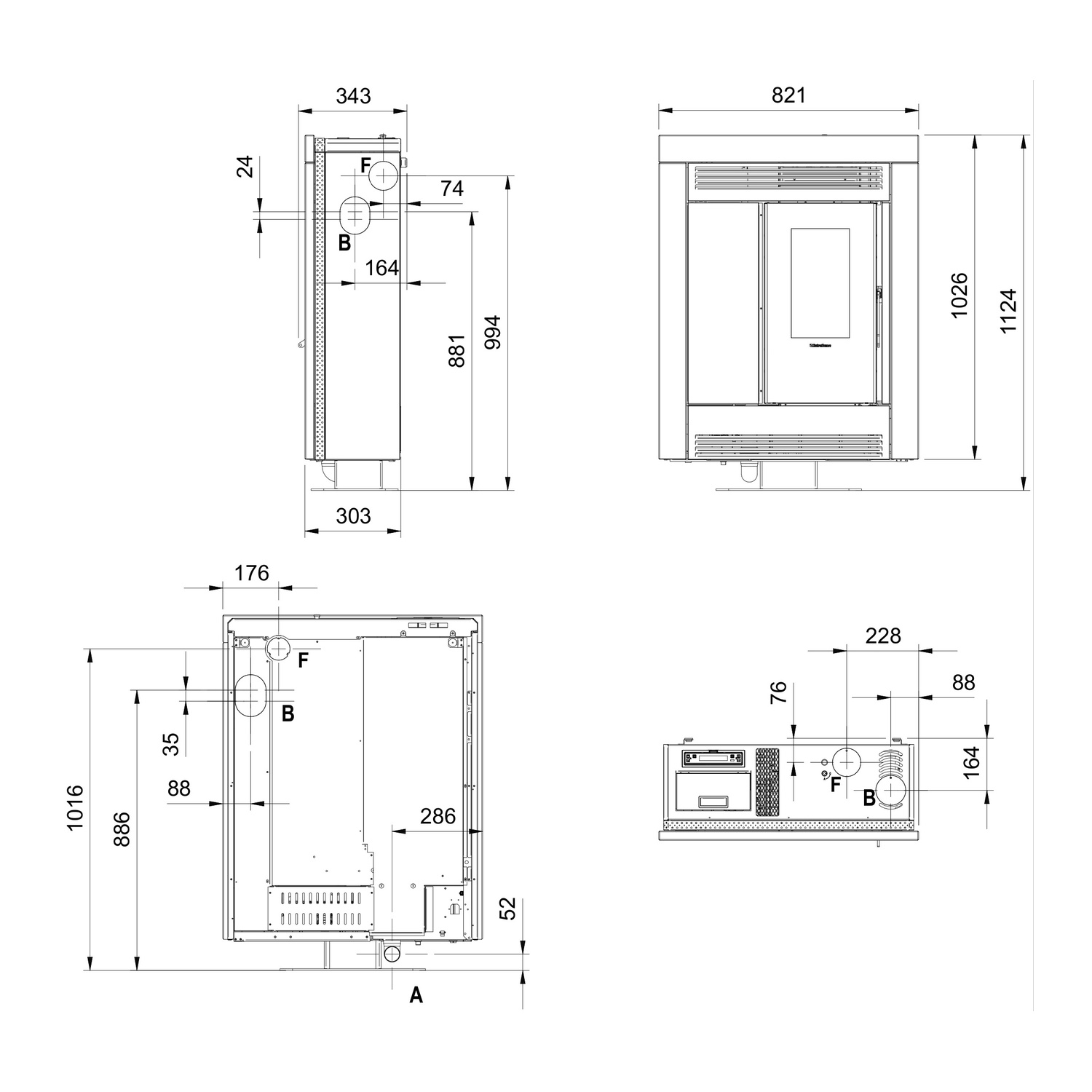 Extraflame SOUVENIR PLUS PETRA 5.0 - Naturstein Pelletofen