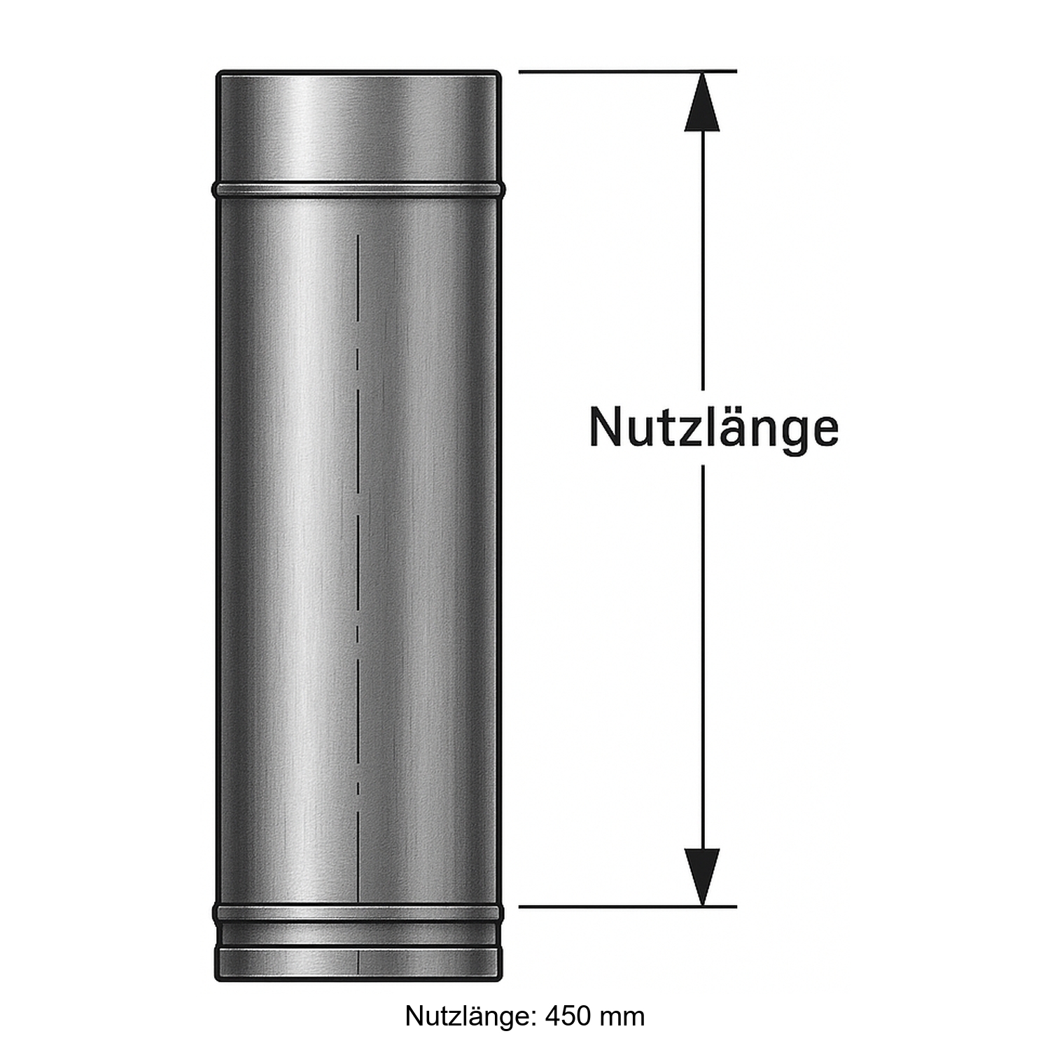 Schiedel PRIMA PLUS Rohrelement 500mm Ø150 mm einwandig matt
