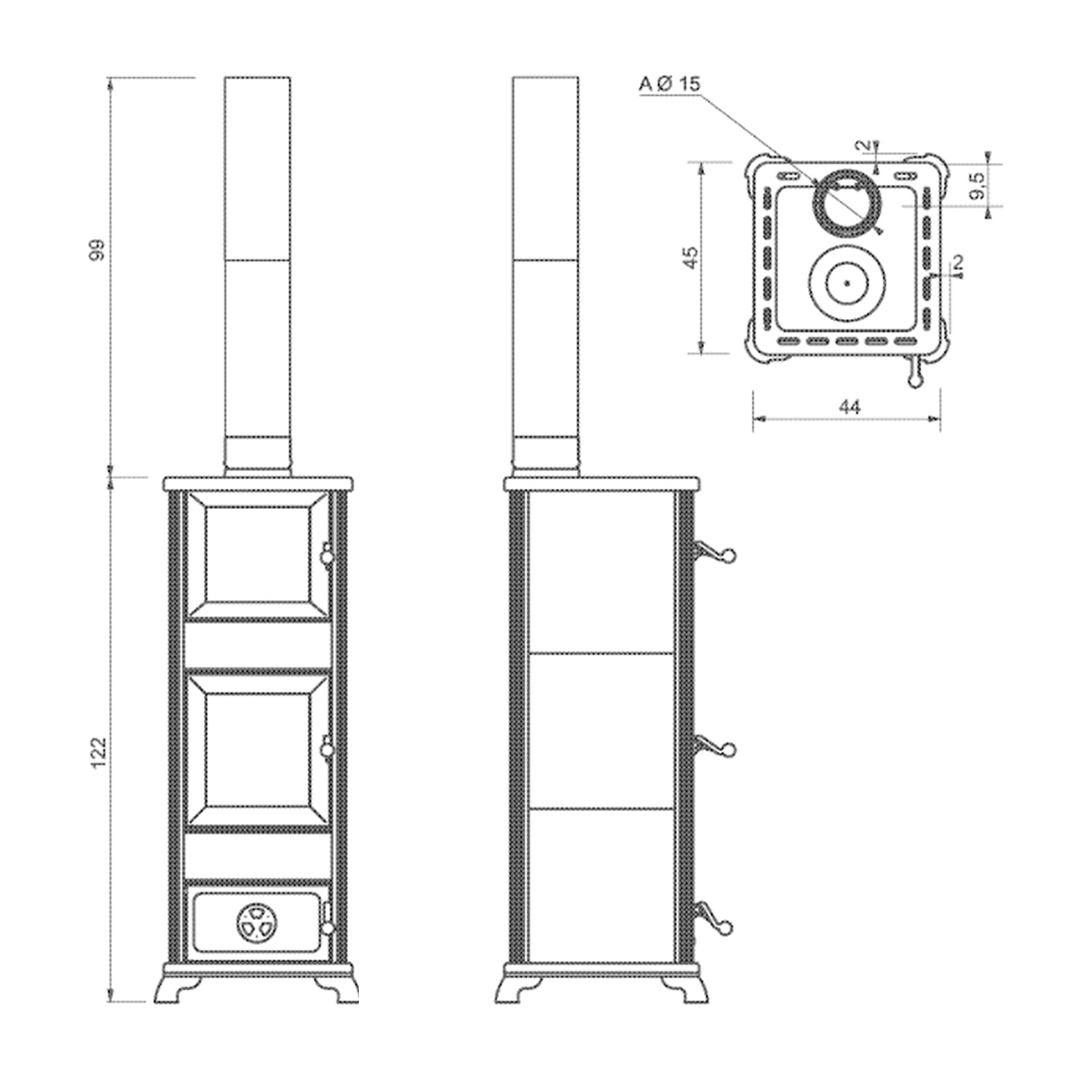 EK63 Decor C Evo Kaminofen Keramik leder