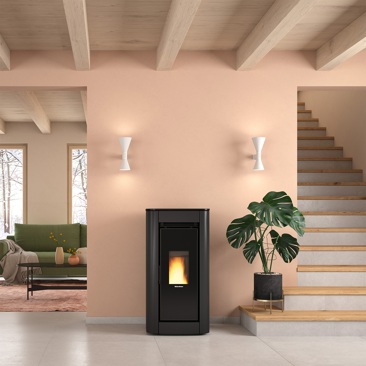 Extraflame Prestige Line Ilary Plus Top Pelletofen Schwarz