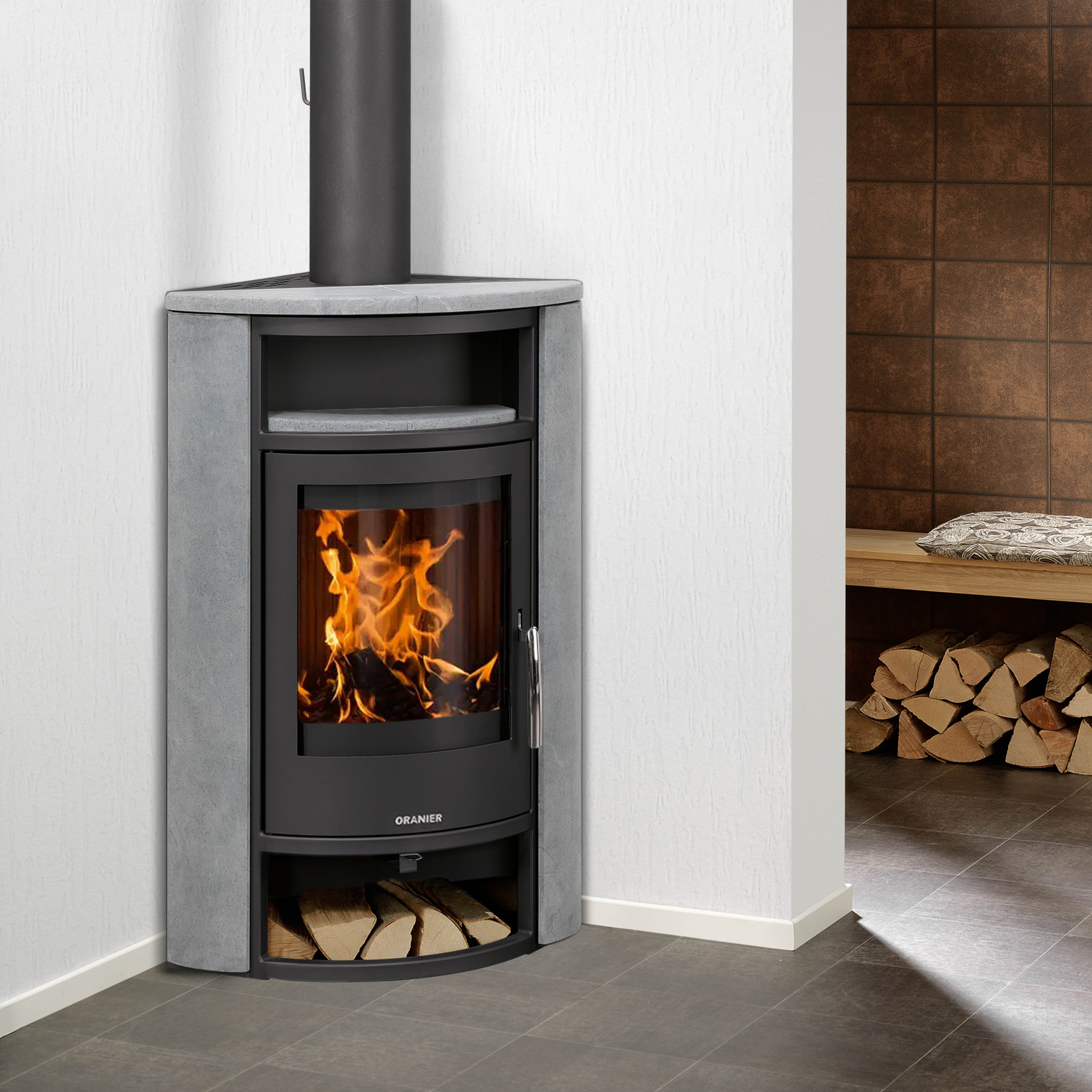 Oranier Polar Eck Kaminofen Speckstein