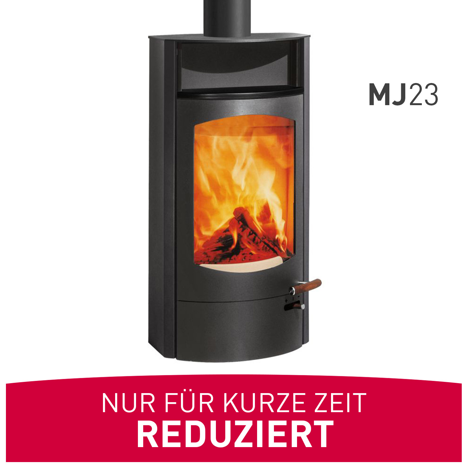 Austroflamm Koko 2.0 Kaminofen Stahl Gussgrau Modelljahr 2023, Warmhaltefach Keramik Schwarz matt, Guss-Topplatte, RRA oben + 1 m³ Kaminholz gratis
