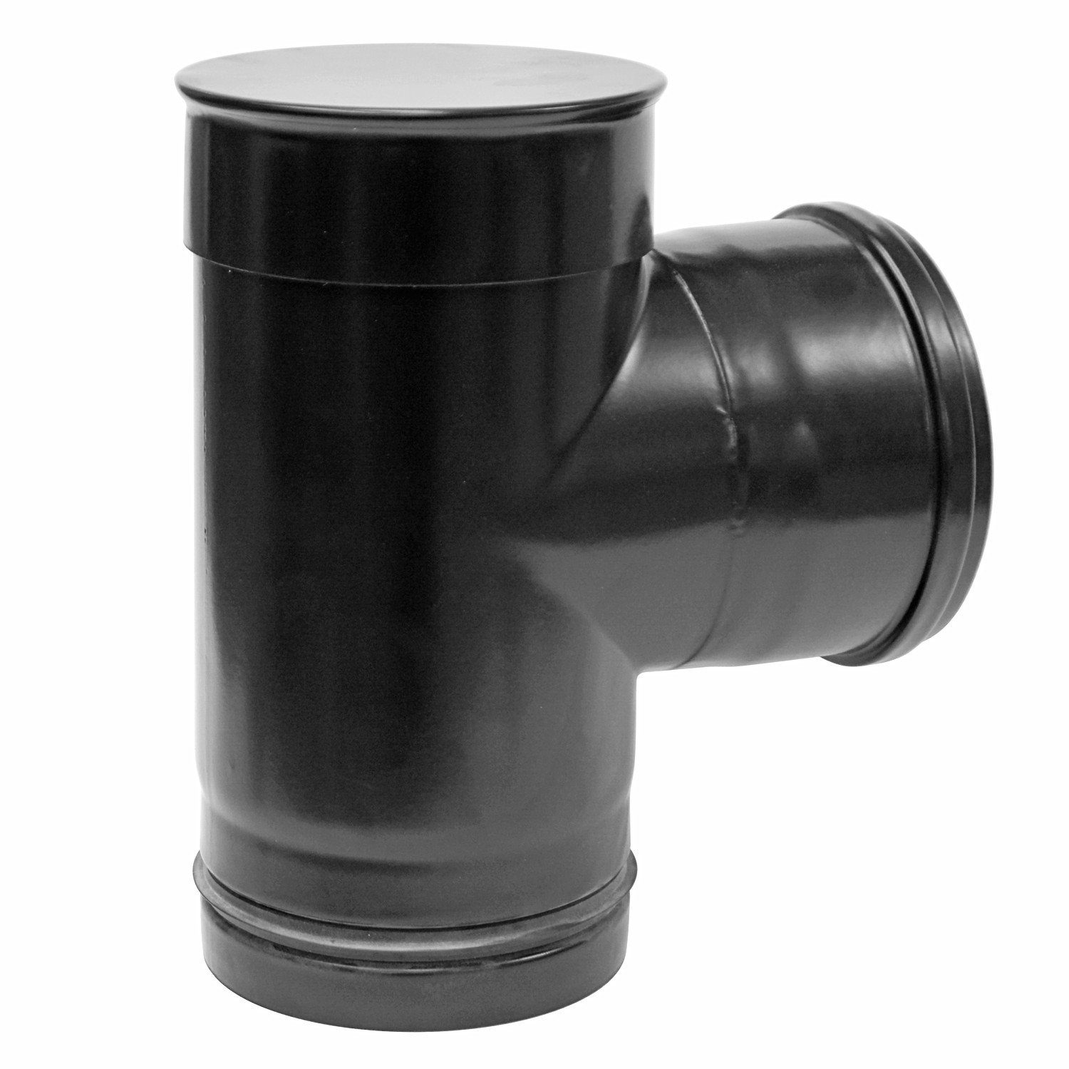 Raik Pelletrohr / Ofenrohr 120mm - Kapselknie (T-Stück) schwarz