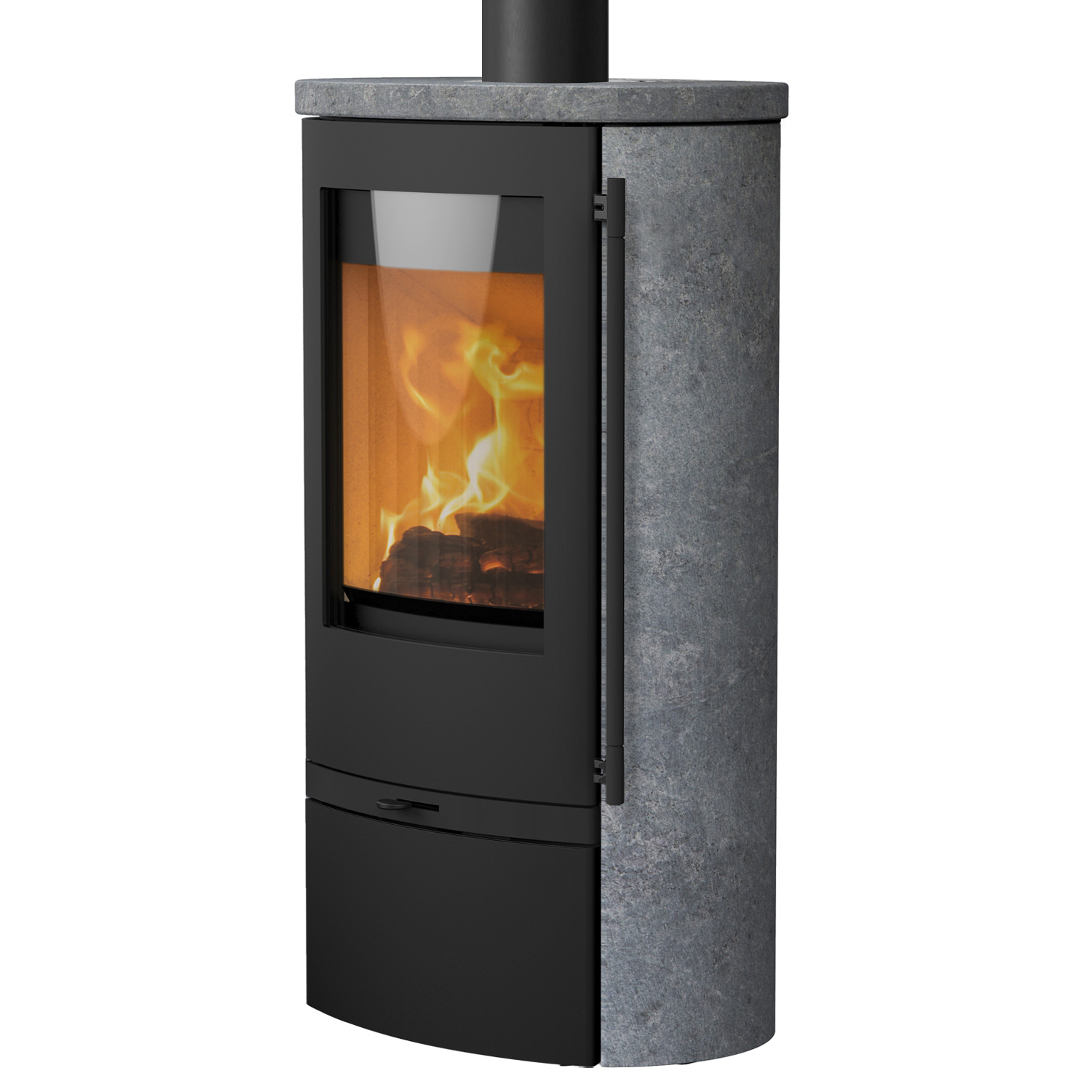 Lotus Jubilee 25 Kaminofen Stahl Schwarz / Speckstein, DIBt