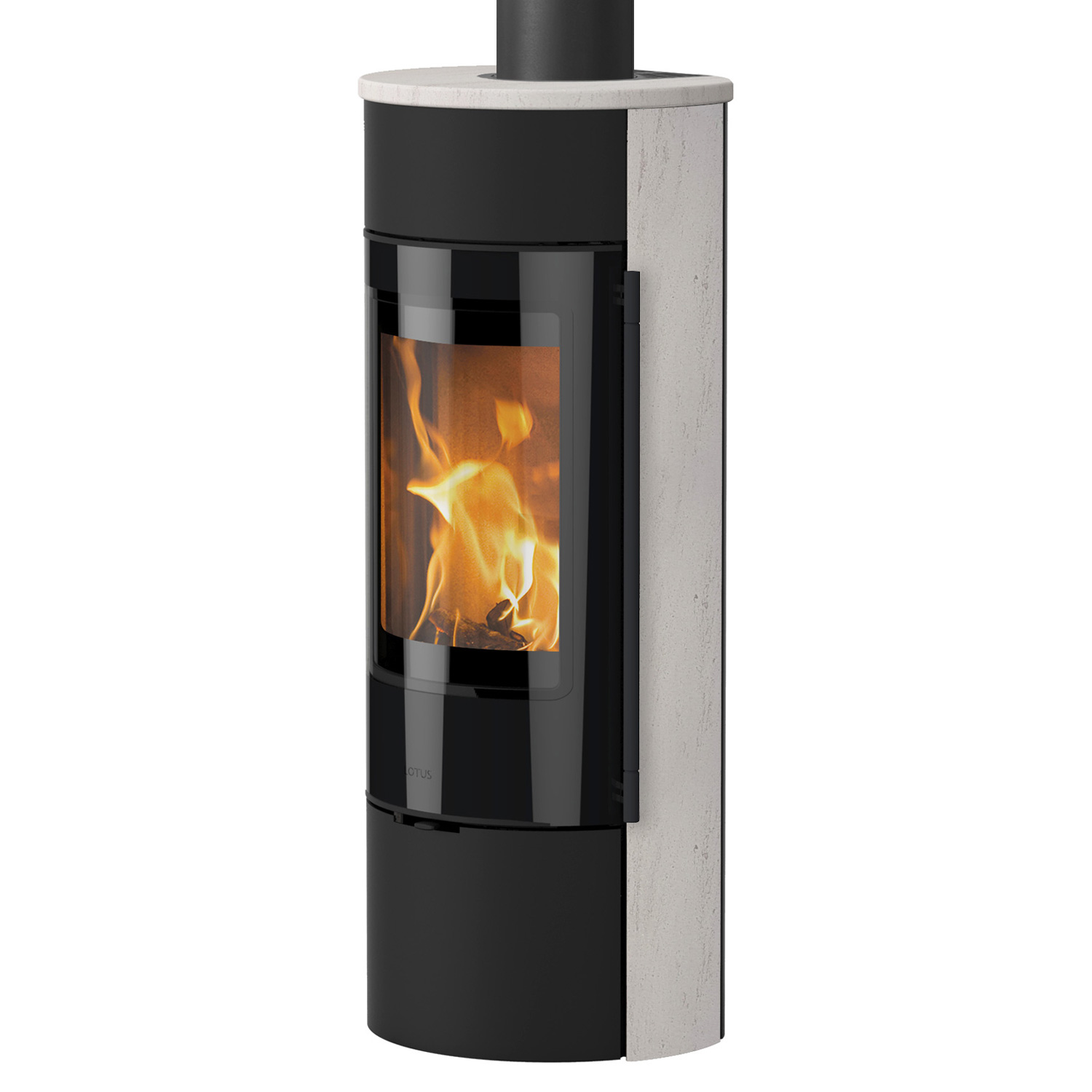 Lotus Prestige Magic 40 Kaminofen Schwarz/ Limestone, RR hinten od. RR oben / optional Griffvarianten