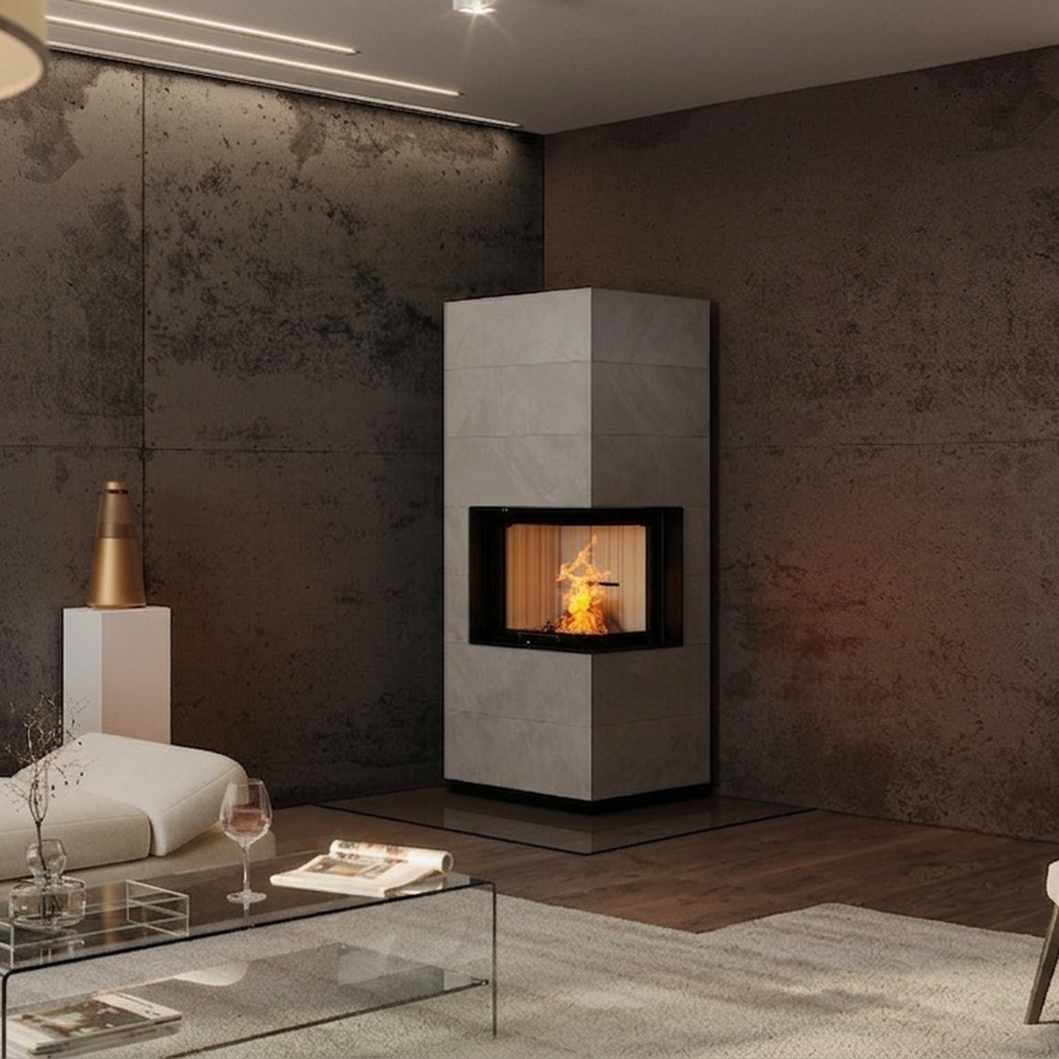 Spartherm SIM Varia 2R-55h Kaminbausatz RLU Beton Natur 2/3