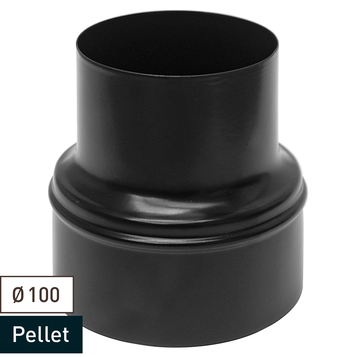 Raik Pelletrohr / Ofenrohr Erweiterung 100mm -120mm schwarz