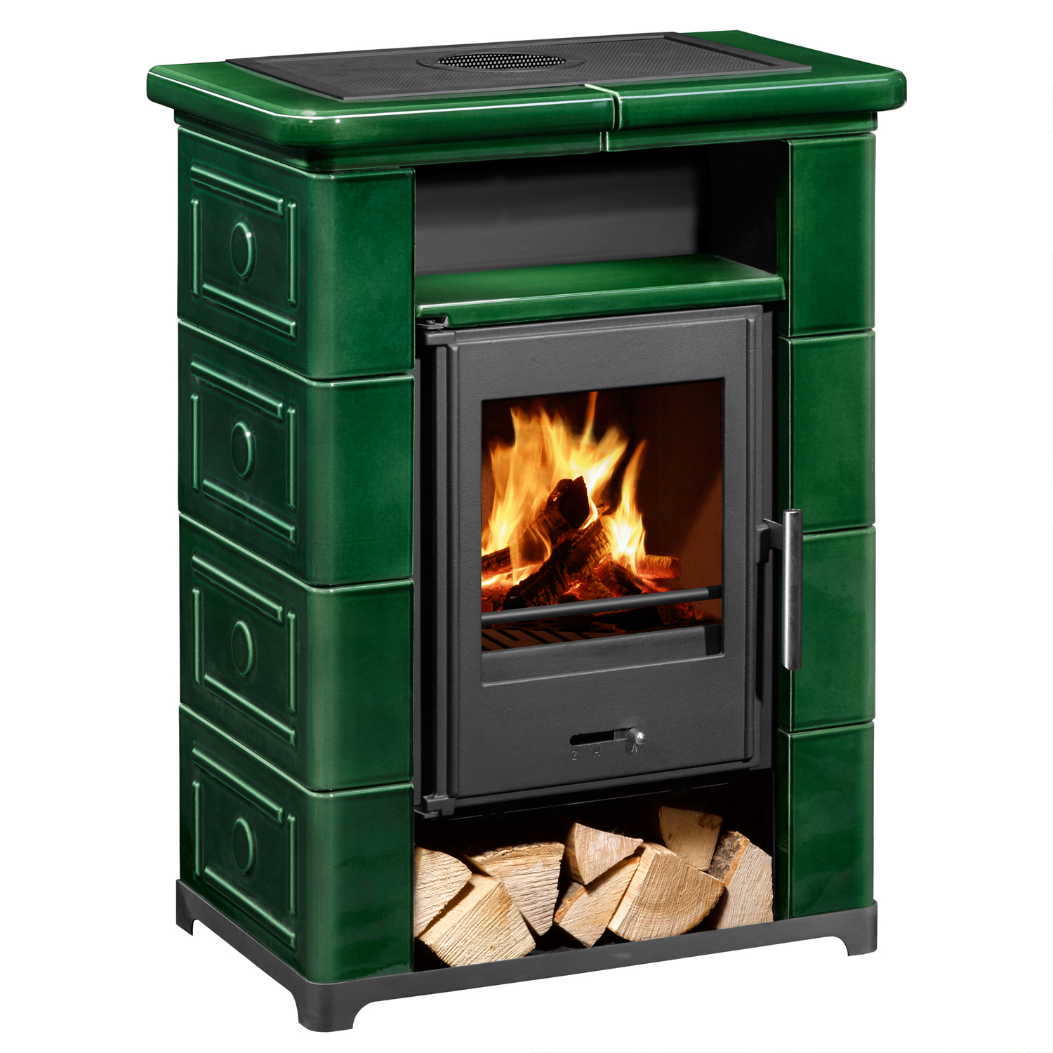 Wamsler Montafon S Kaminofen Keramik grün