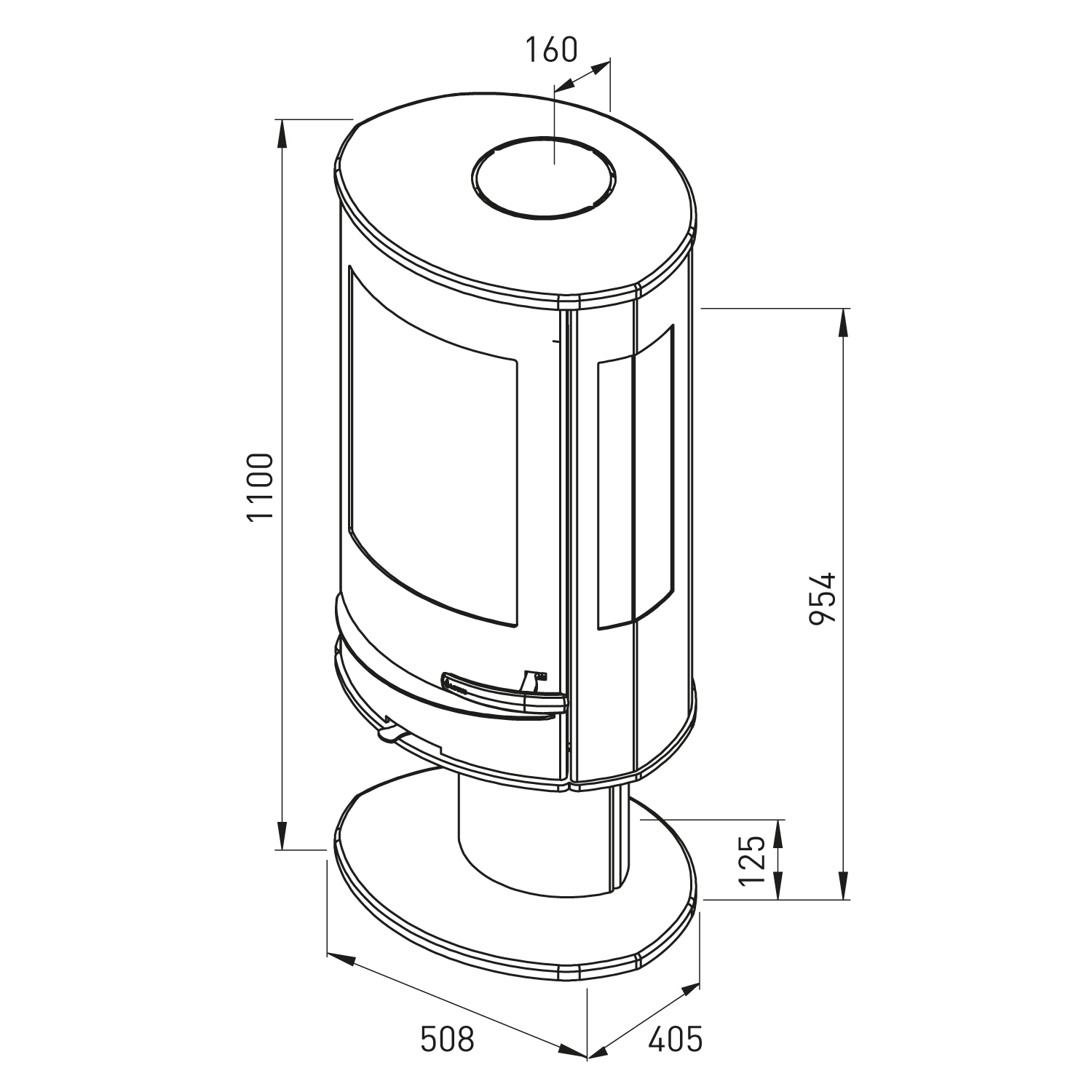 Lotus Liva 7G Kaminofen Schwarz