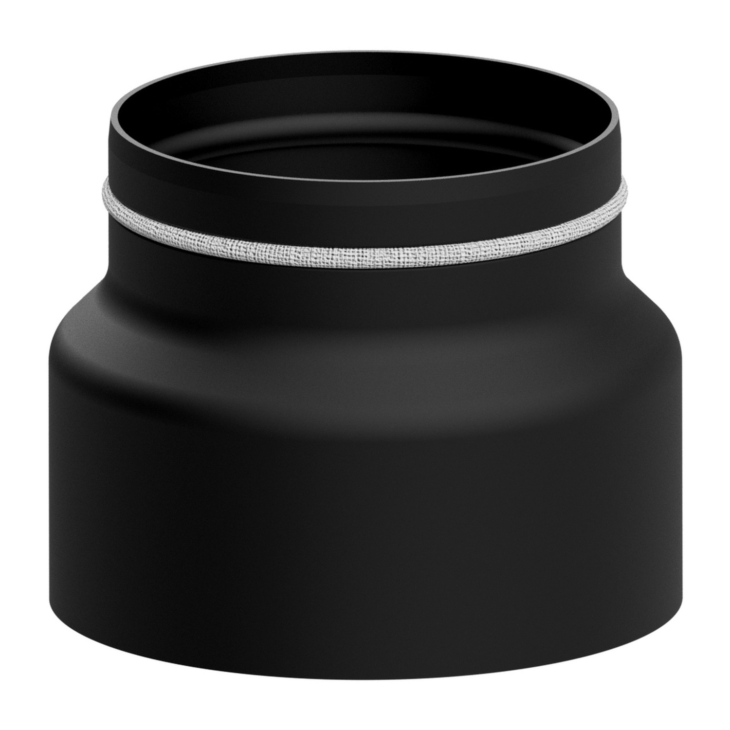 Raik Lifestyle Reduktion Durchmesser 150w/Durchmesser 130e 2,00mm l=145mm mit Dichtung schwarz für Rauchrohr/ Ofenrohr