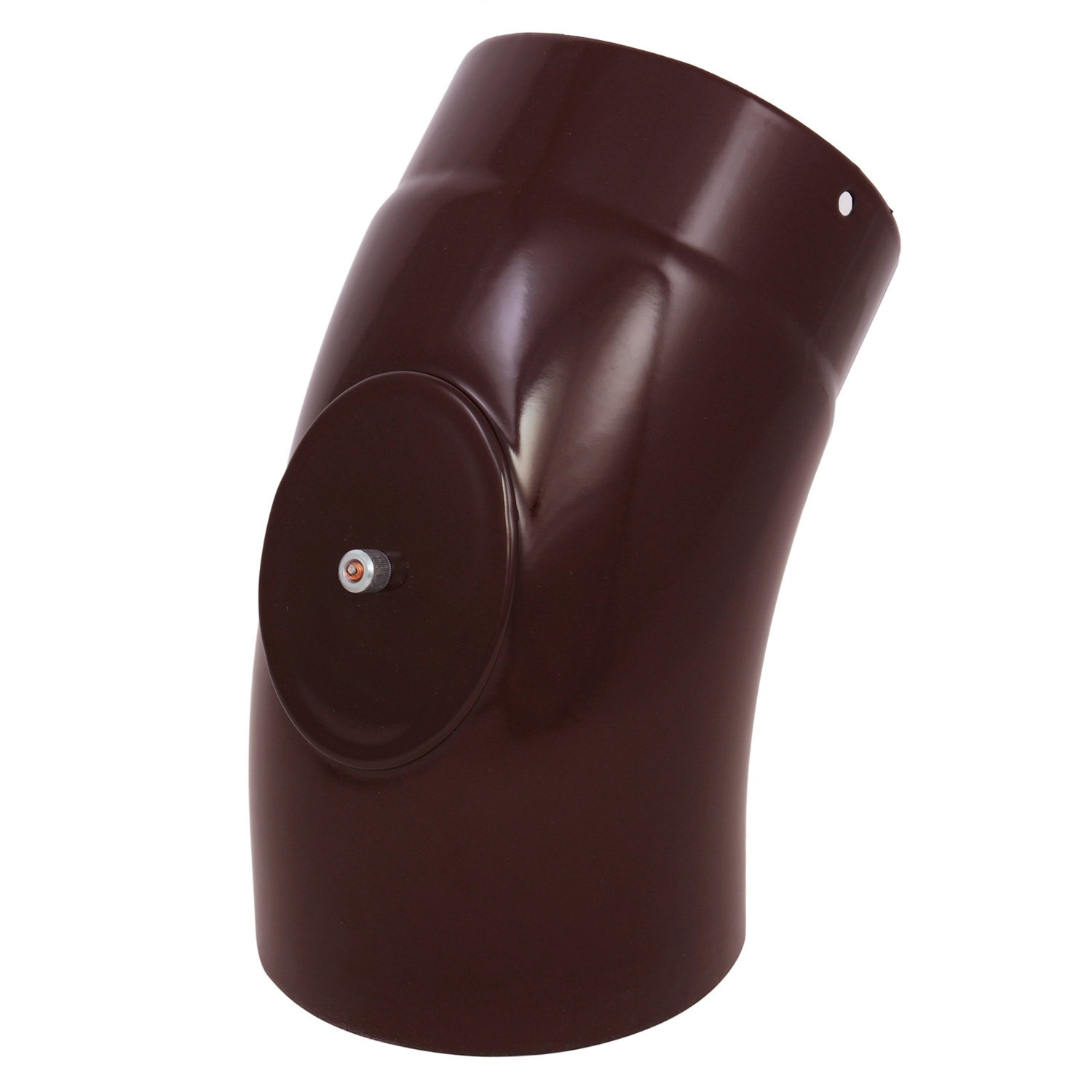 Raik Rauchrohrbogen / Ofenrohrbogen Emaille 150mm - 45° Bogen glatt Braun mit Reinigungsöffnung