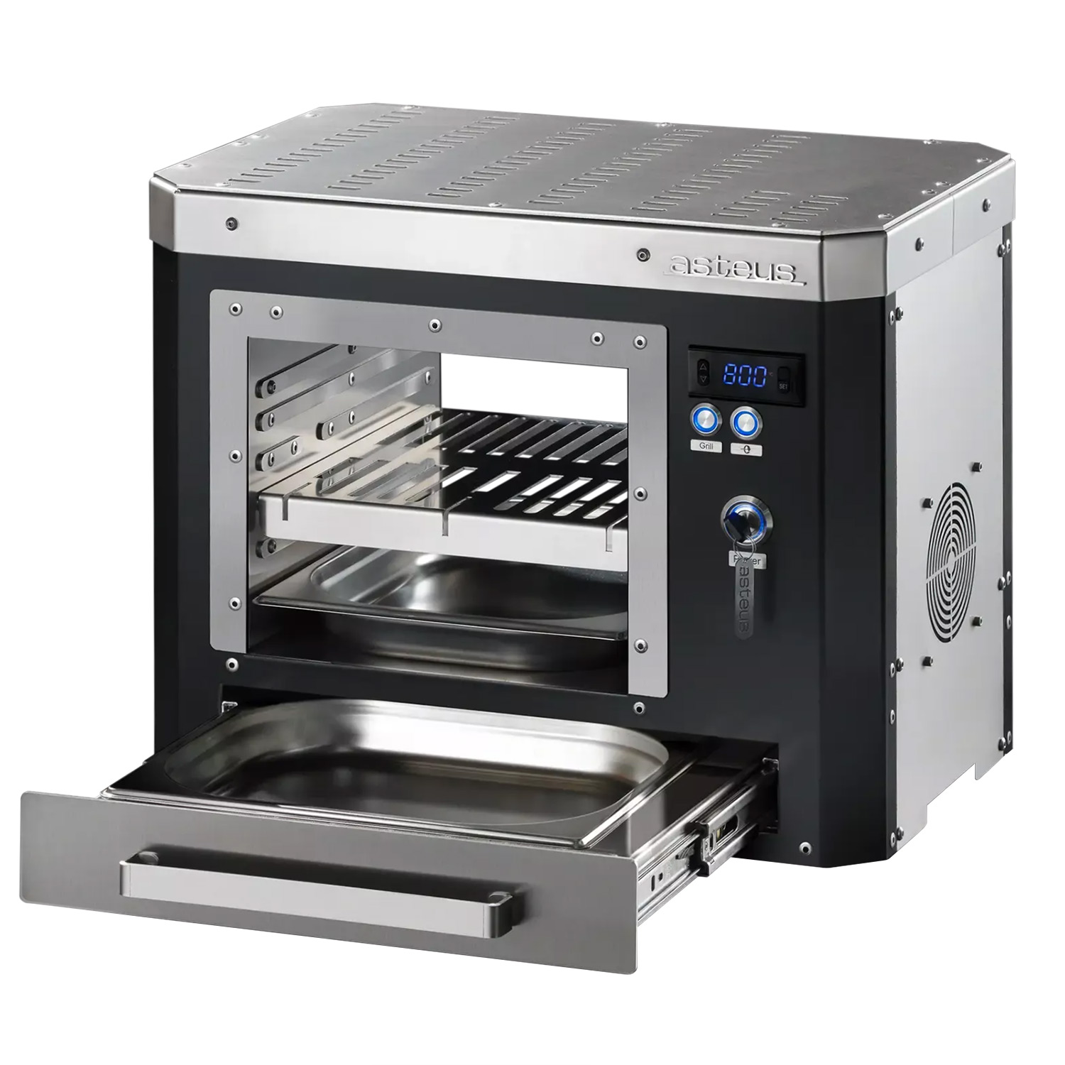 Asteus Tarso 800° Lifestyle Elektrogrill schwarz emailliert