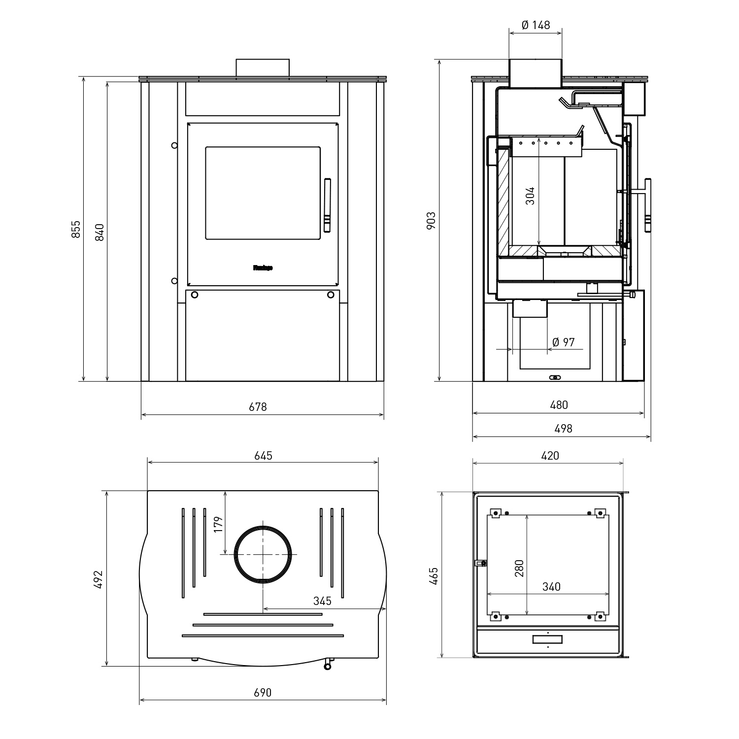 HS Flamingo AMOS Kaminofen Olive HS Flamingo AMOS Kaminofen Olive