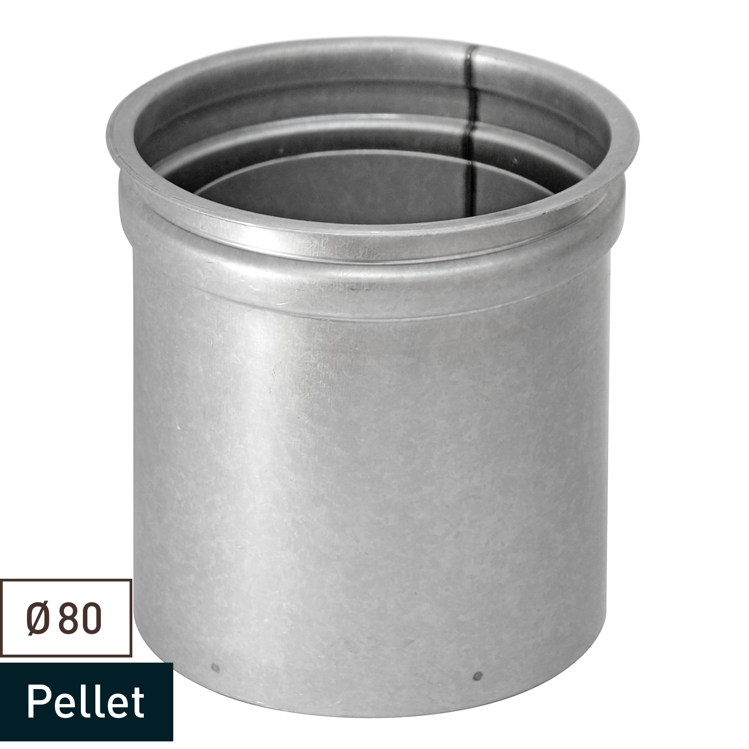 Raik Pelletrohr / Ofenrohr 80mm - Doppelwandfutter silber