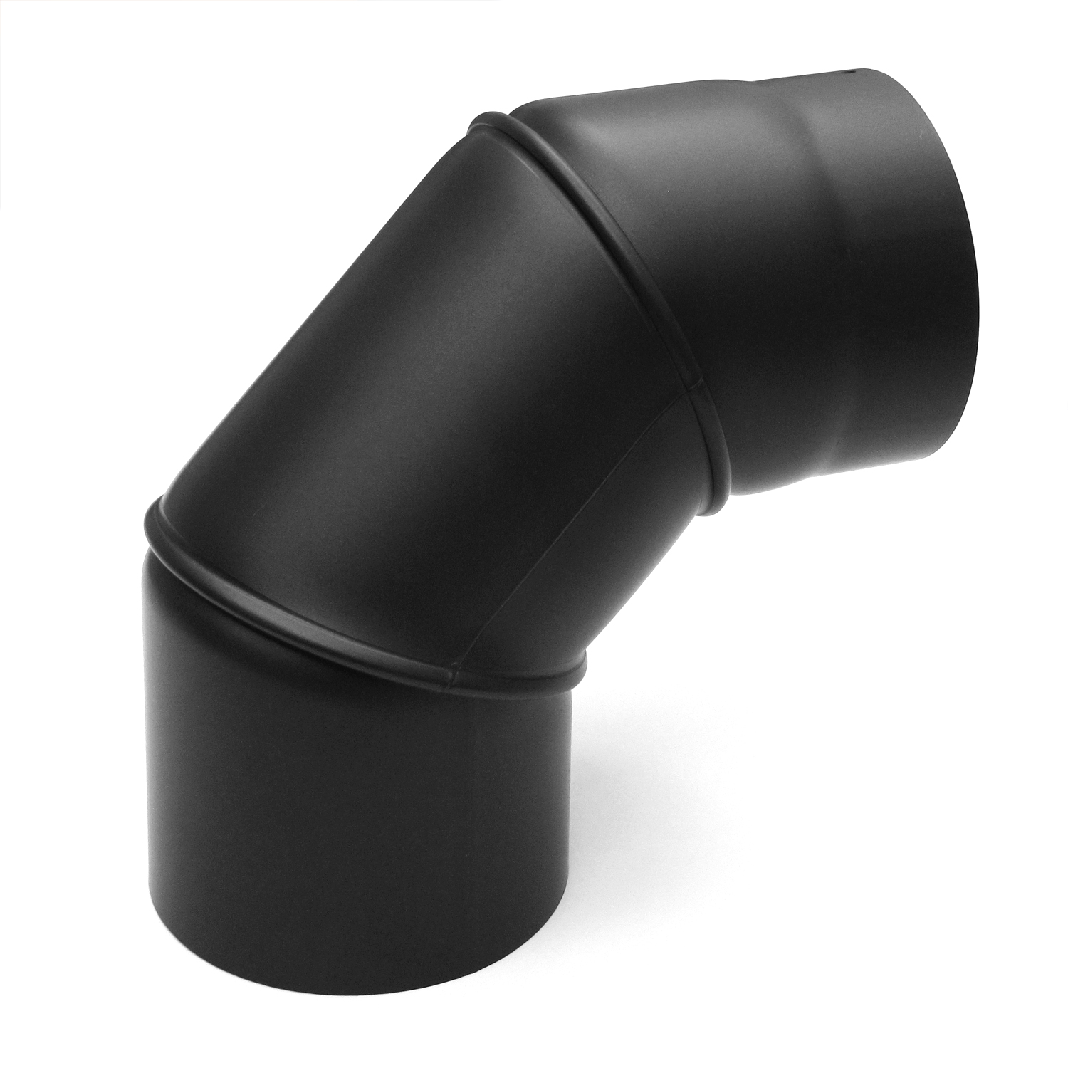 Raik Basic Rauchrohrbogen 160mm schwarz 0–90° ohne Tür für Rauchrohr / Ofenrohr