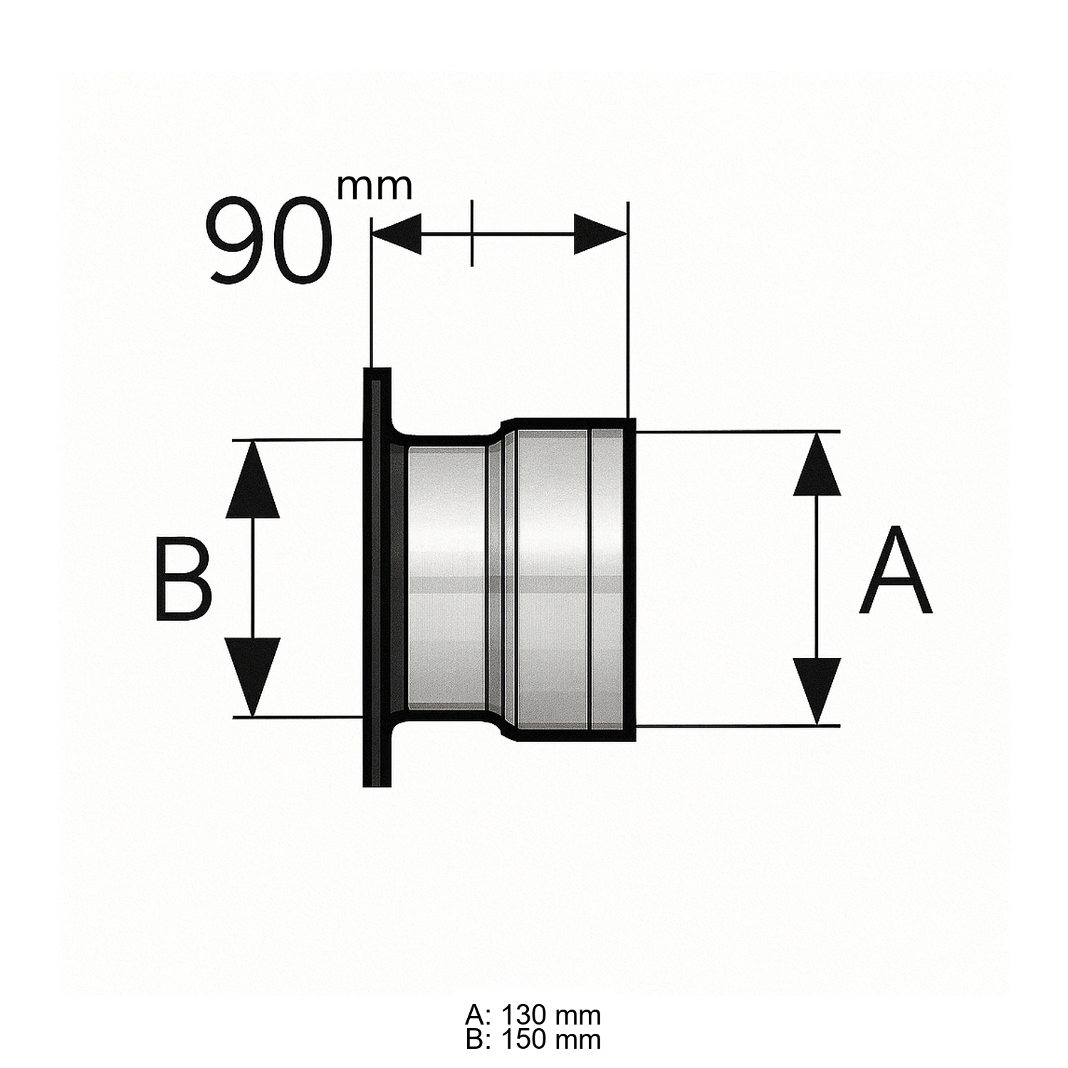 Schiedel Adapter Zugbegrenzer Ø130 mm für PRIMA PLUS T-Stück für Anschluss Ø150 mm einwandig matt