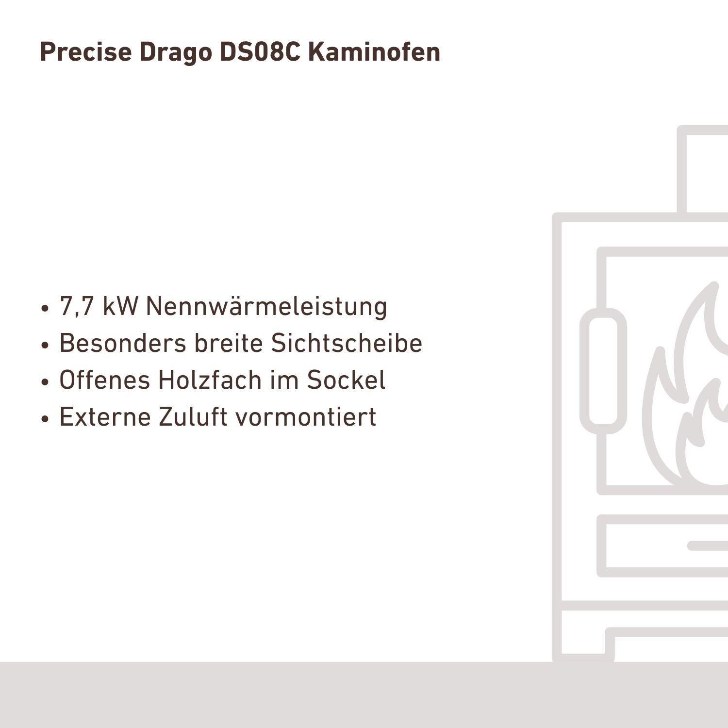 Precise Drago DS08C Kaminofen Stahl anthrazit