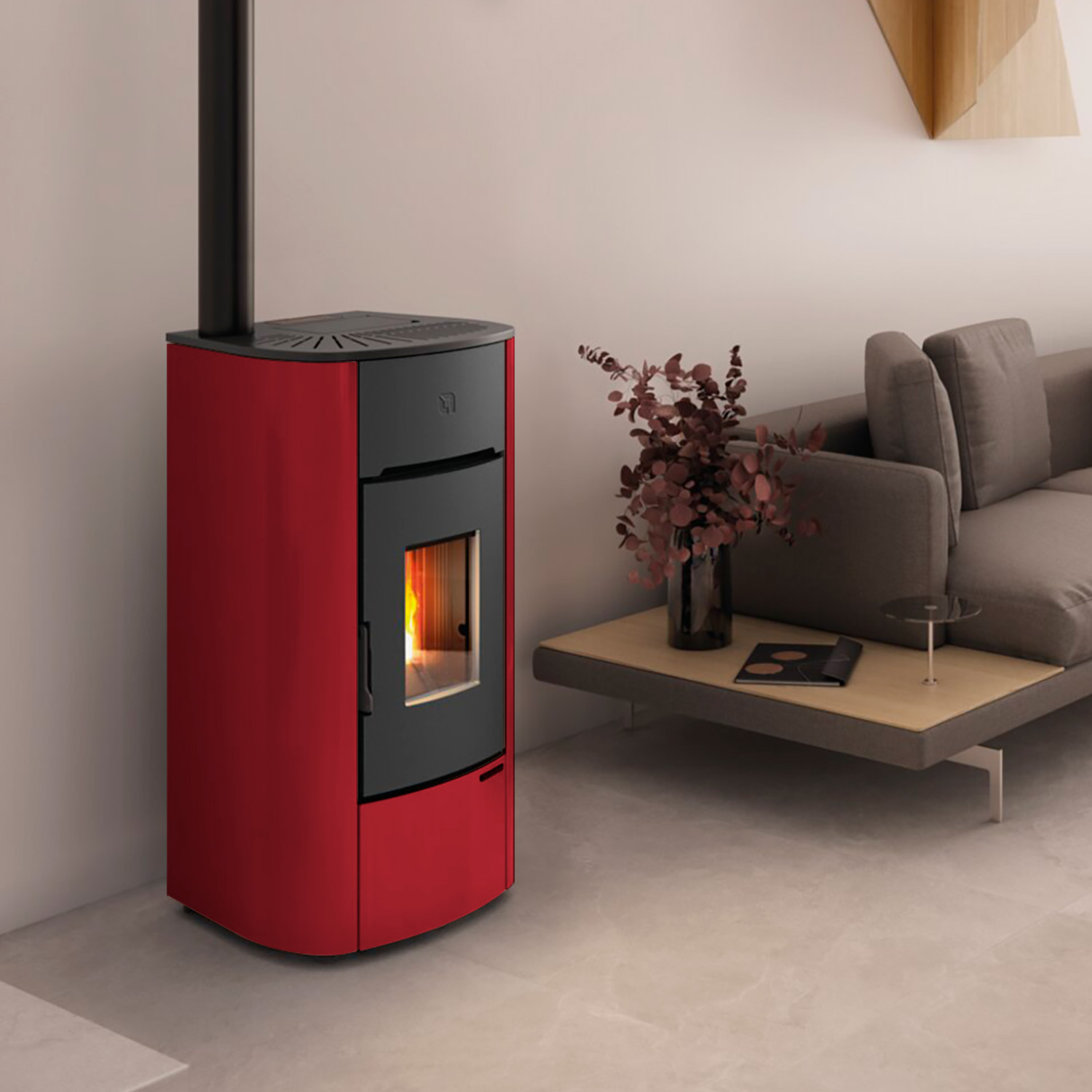 Extraflame Mariella Plus Pelletofen Bordeaux