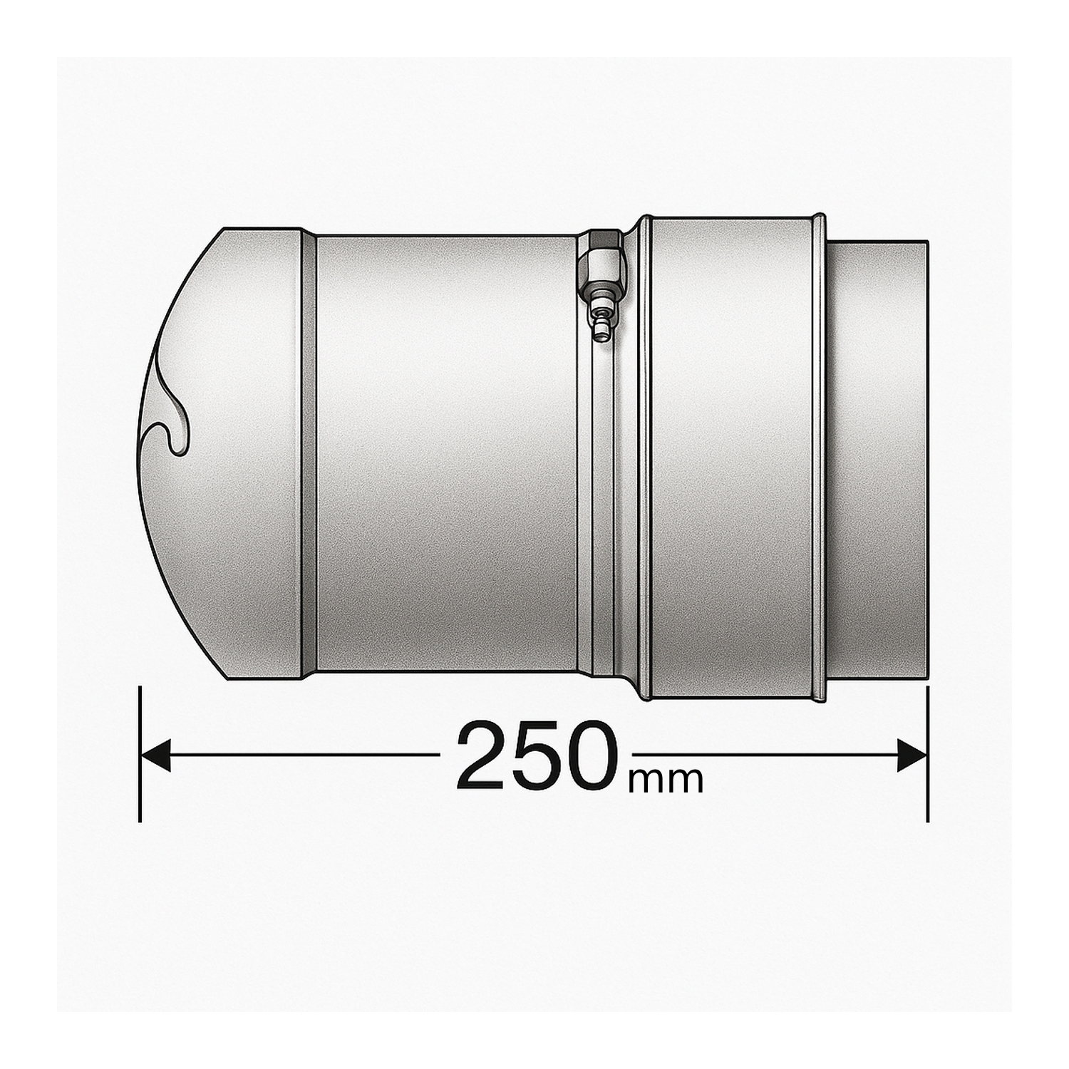 Schiedel Anschlussfutter Ø150 mm eingesteckt für PRIMA PLUS Ø180 mm einwandig matt