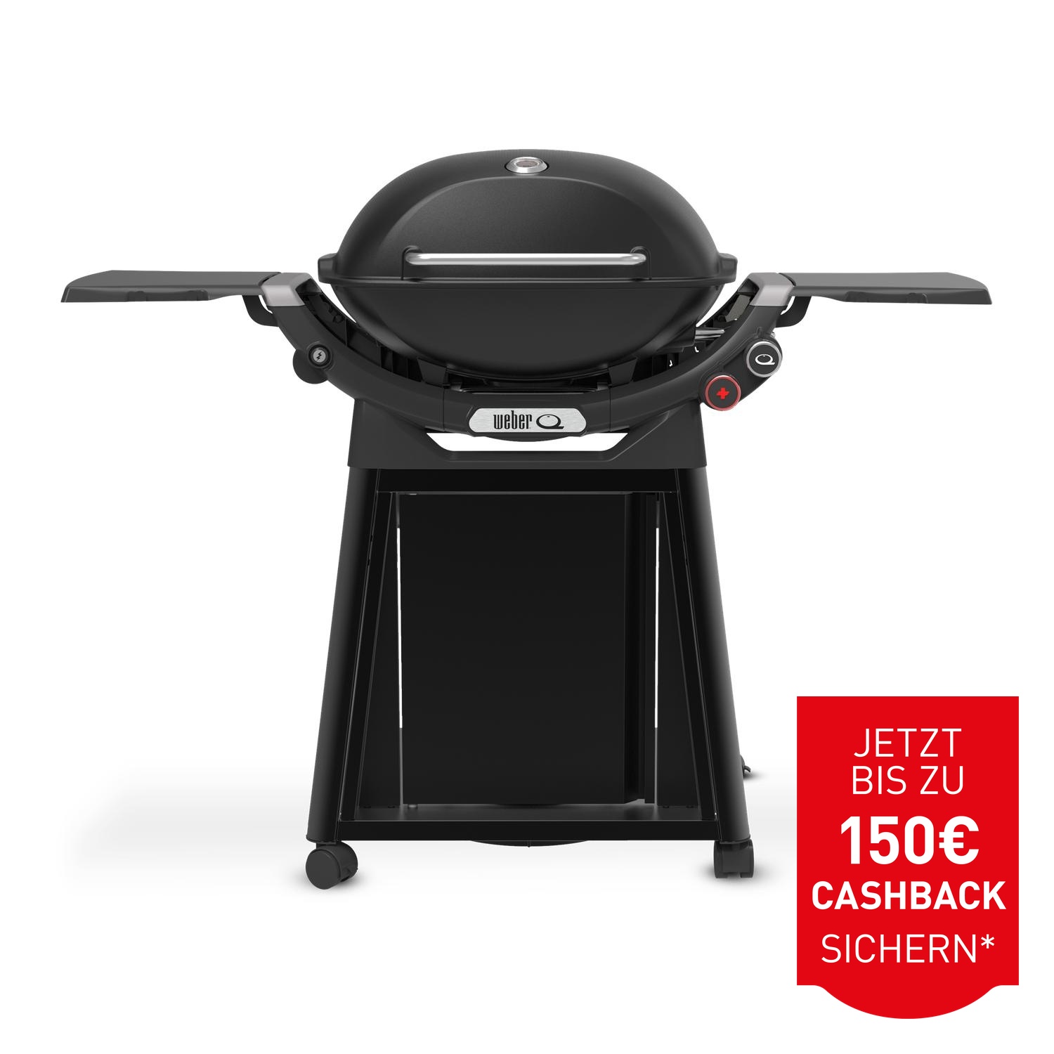 Weber Q 3200N+ Gasgrill Black mit Rollwagen