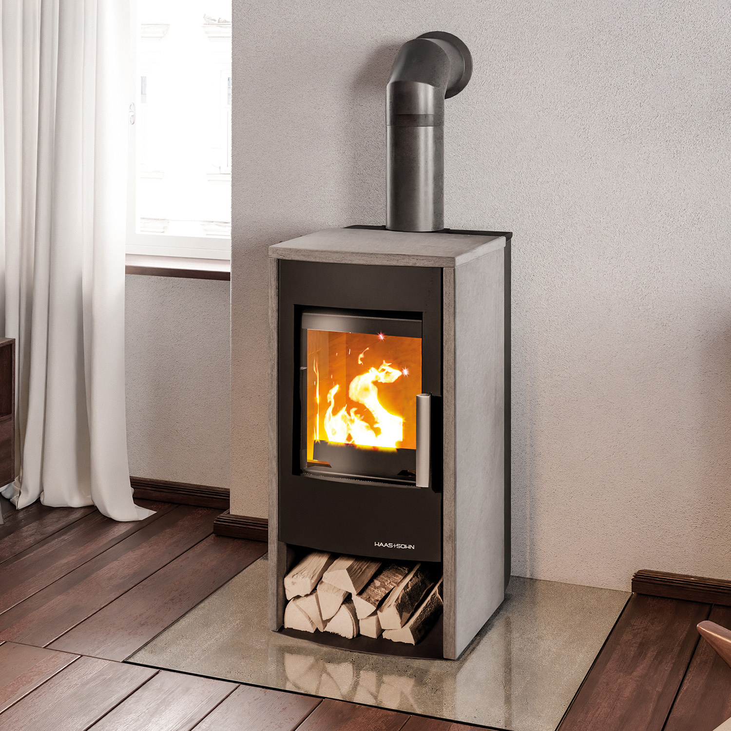 Haas+Sohn RUBUS-ST easy Kaminofen Serpentino tief-schwarz