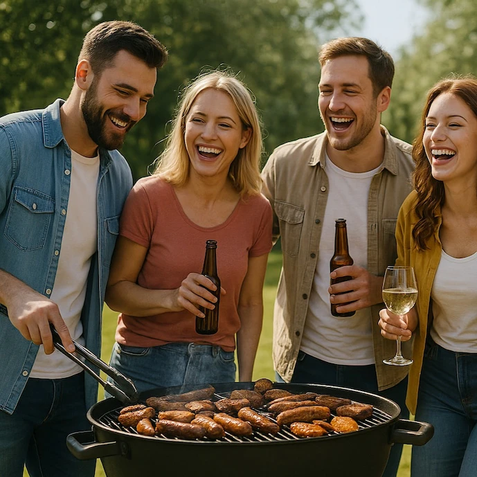 gruppe-junger-menschen-lachend-an-einem-holkohlegrill