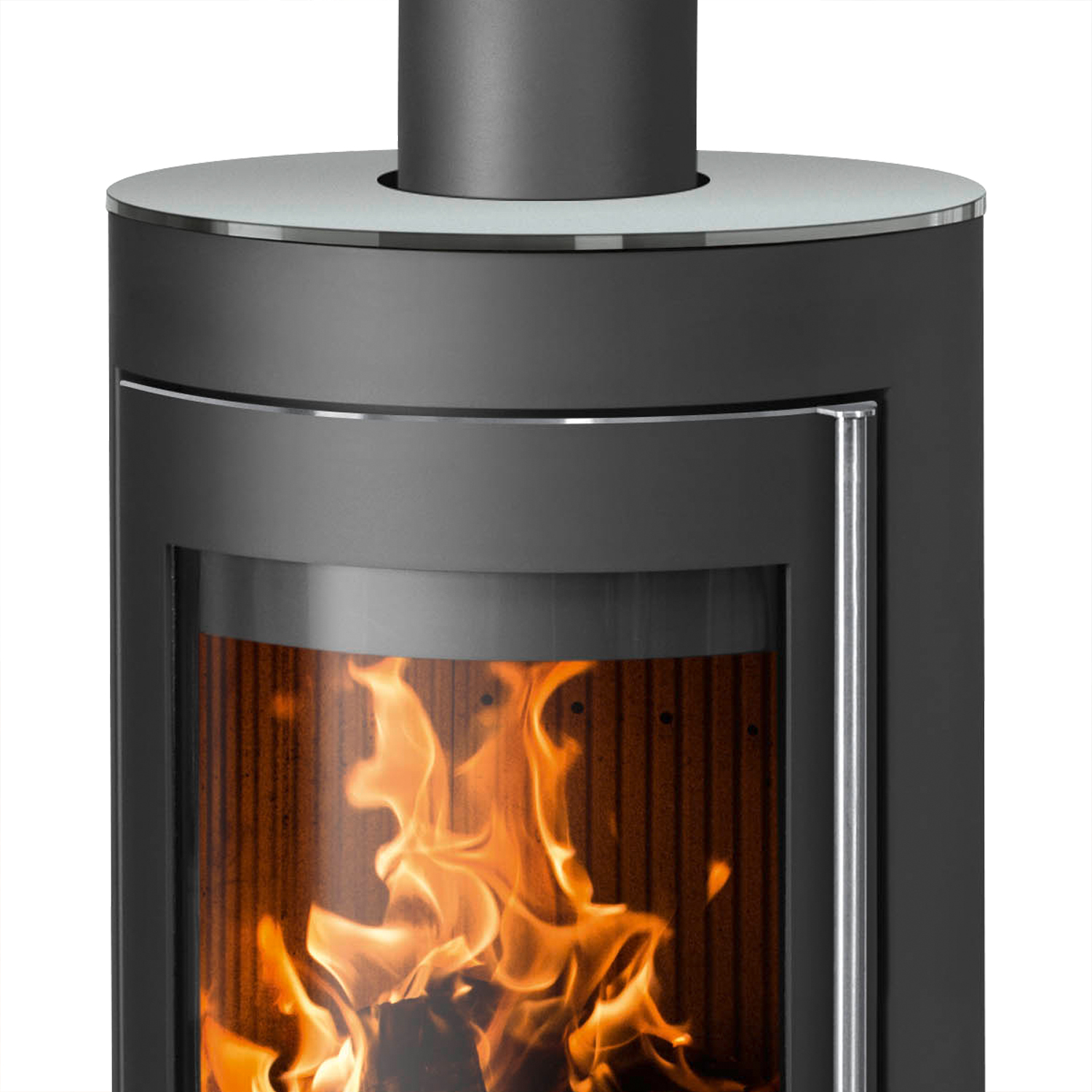 Justus Mino 2.0 Kaminofen Stahl Schwarz mit Glas-Abdeckplatte