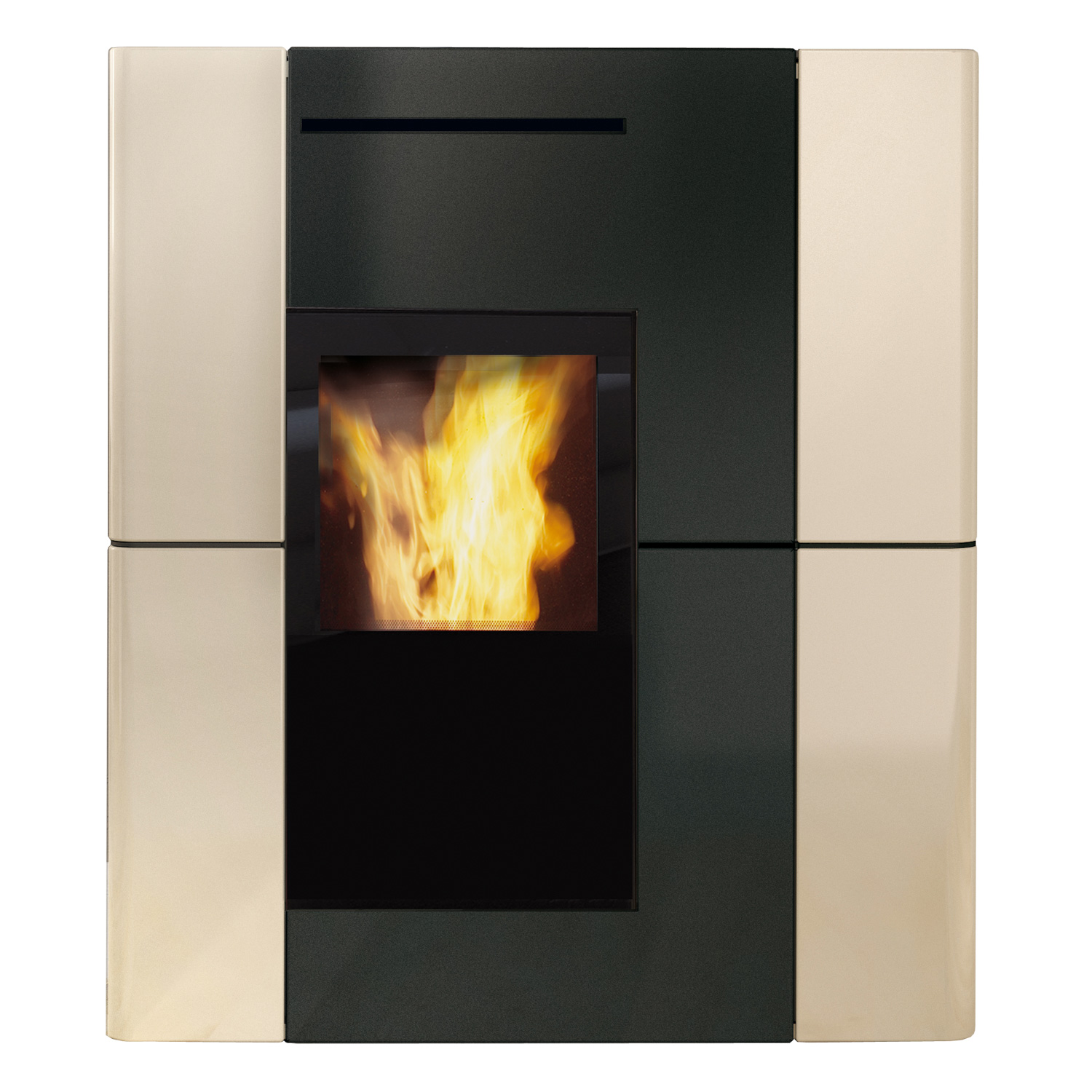 Edilkamin Blade H 23 Evo wasserführendender Pelletofen Keramik Beige inkl. Kit R-FX