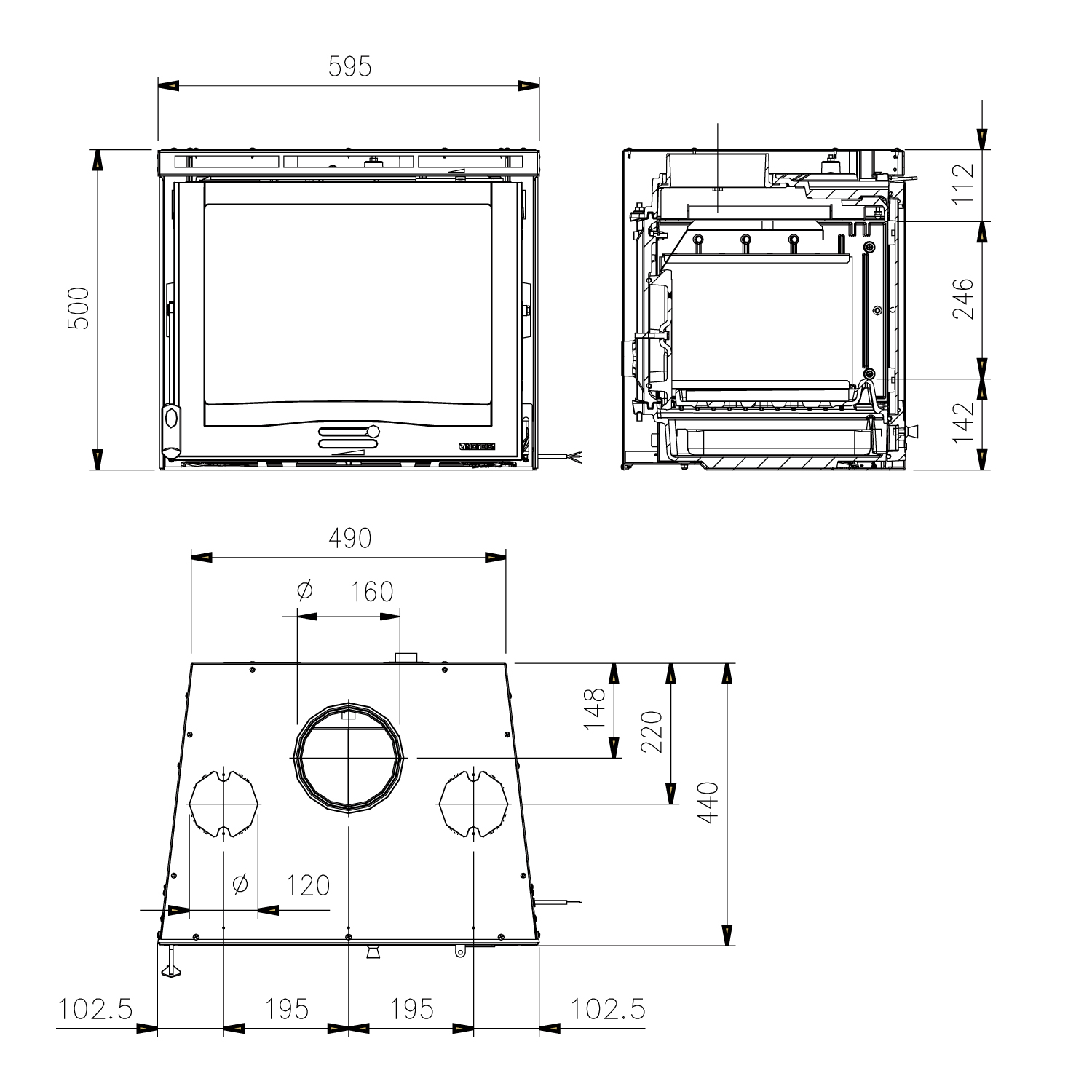 La Nordica Inserto 60 16, Kamineinsatz, Ventilato