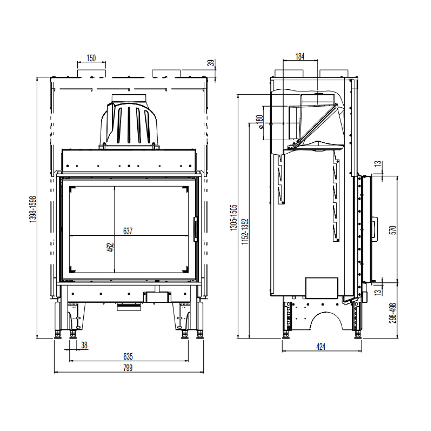 Austroflamm 75x57 K 2.0 Kamineinsatz
