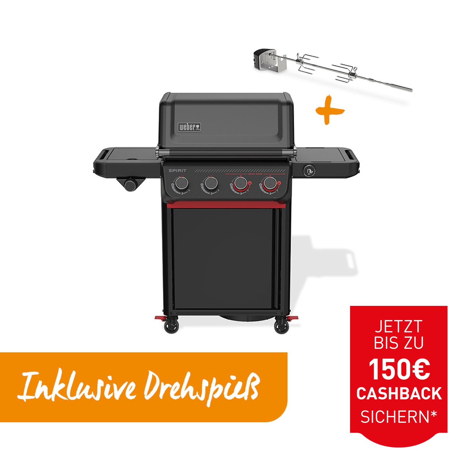 Weber SPIRIT EP-435R Gasgrill Stealth Edition mit Drehspieß