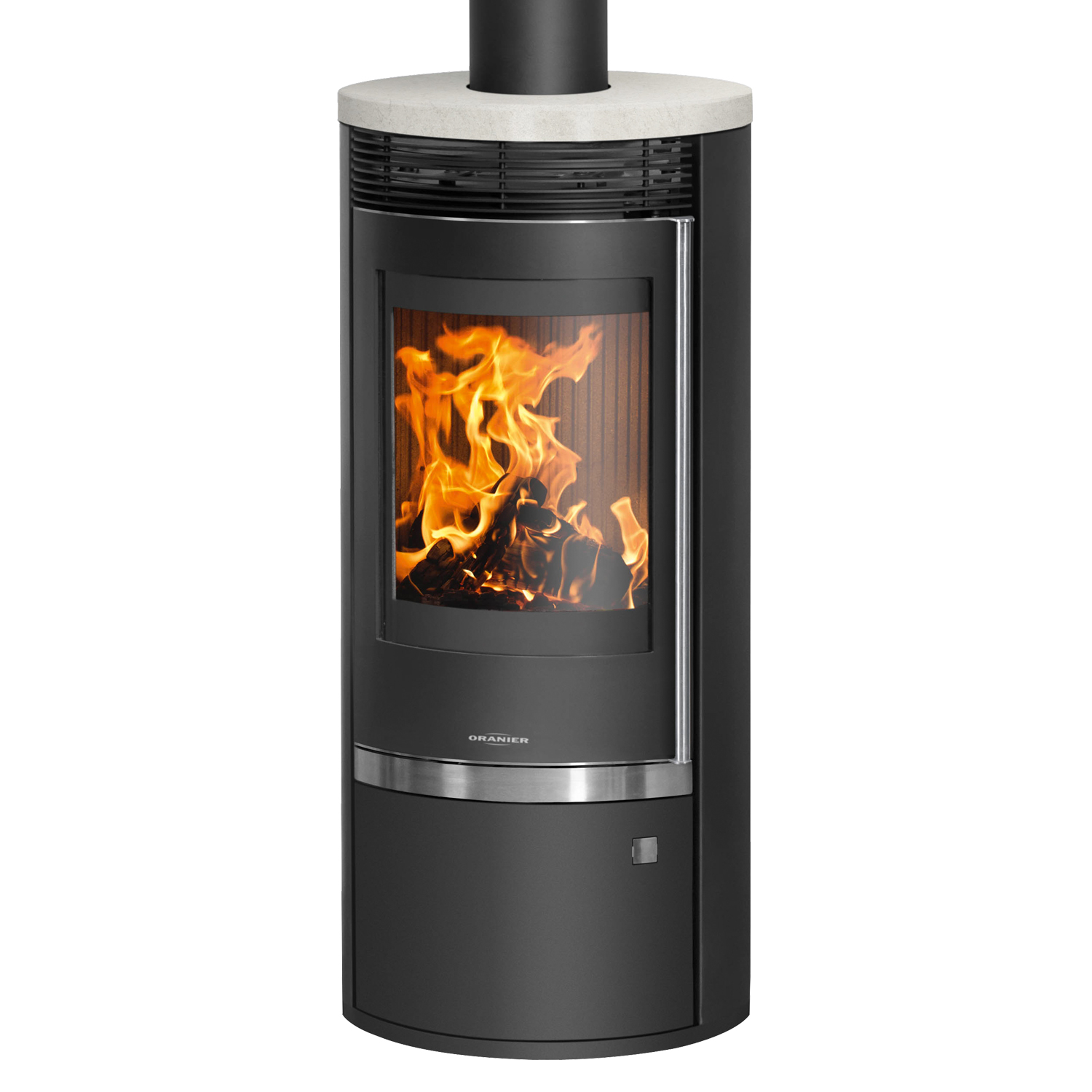 Oranier Rota Top 2.0 Kaminofen Stahl Schwarz mit Kalkstein-Abdeckplatte Oranier Rota Top 2.0 Kaminofen Stahl Schwarz mit Kalkstein-Abdeckplatte