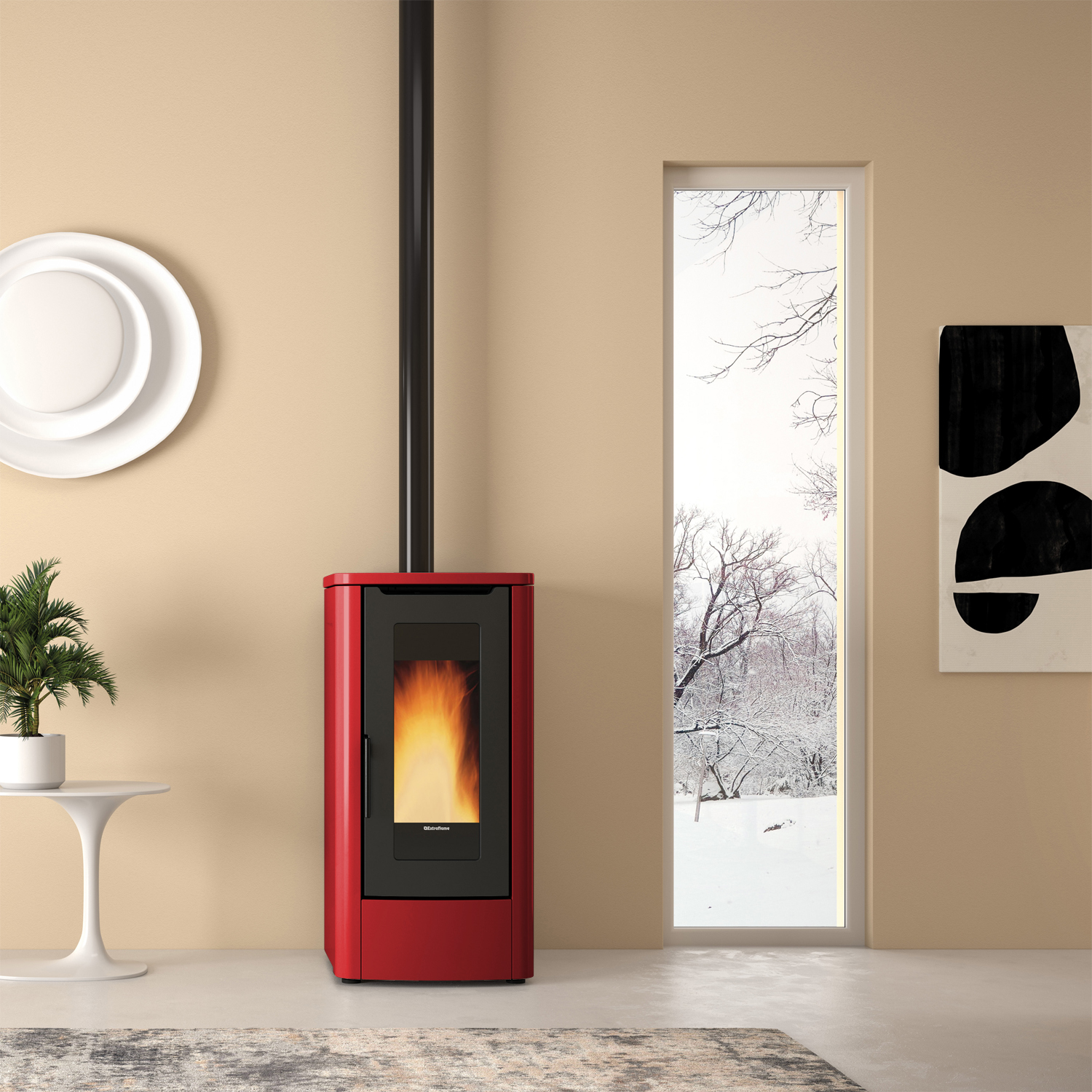 Extraflame Teorema 16 Pelletofen Bordeaux