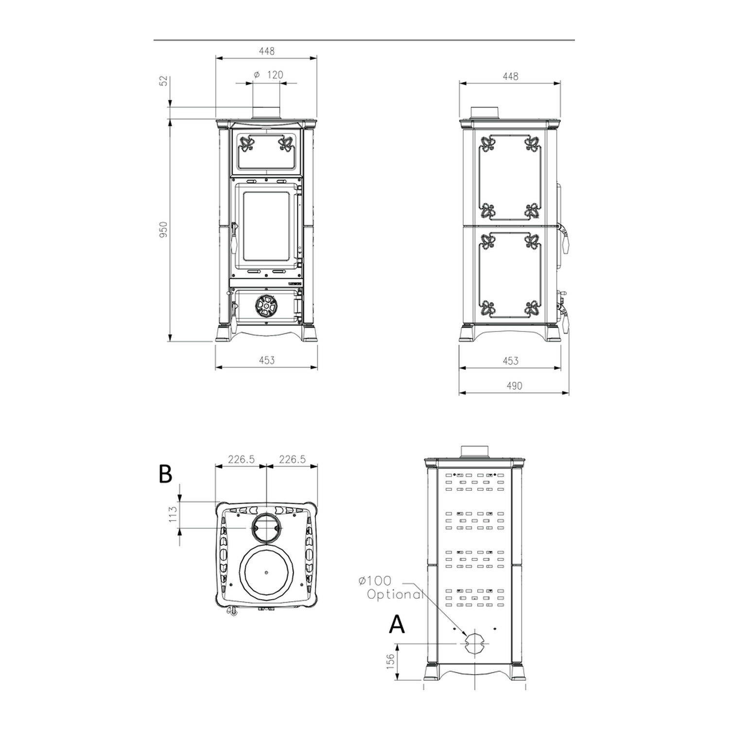 La Nordica EMILIANA.165 Majolika - Weiß Kaminofen