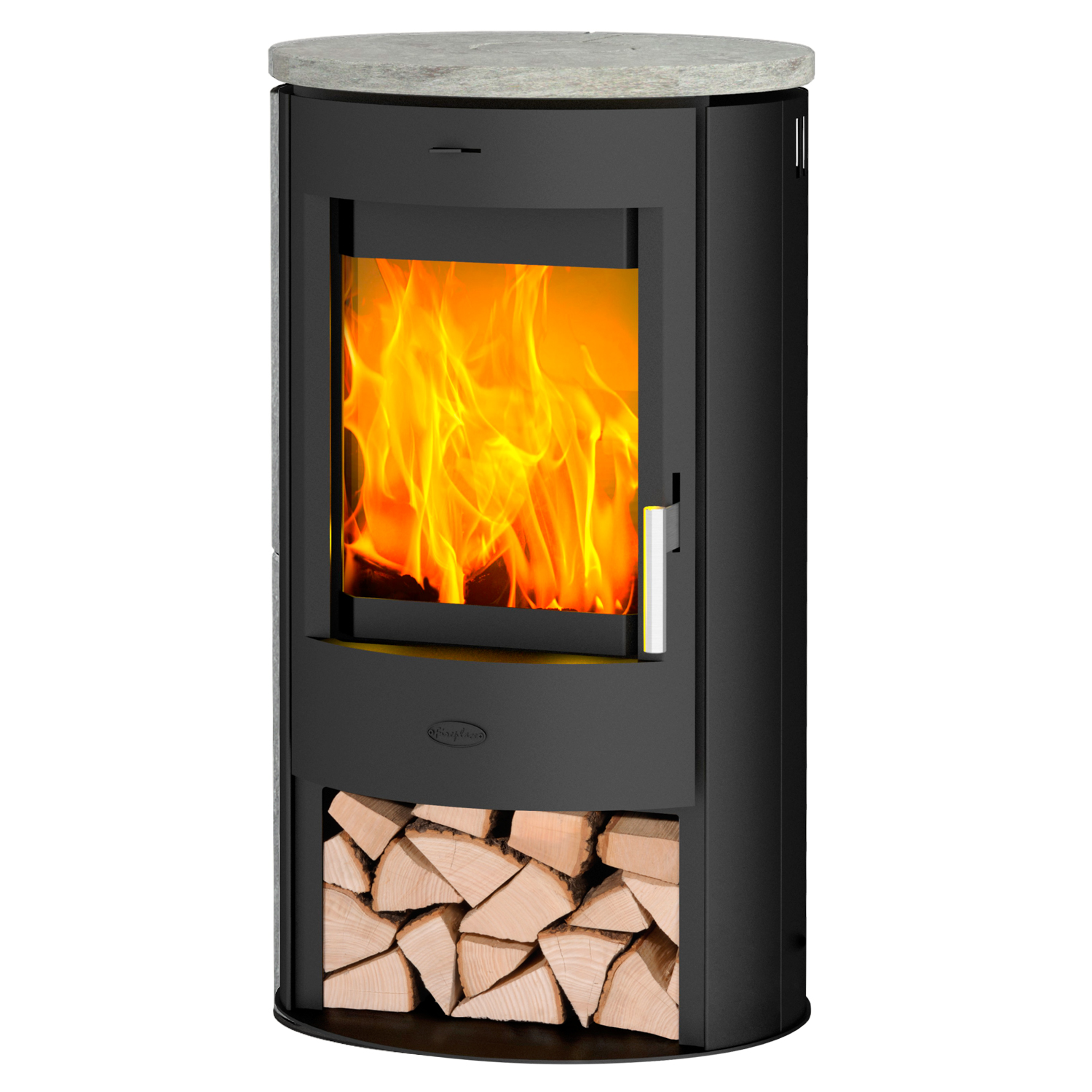 Fireplace Zaria Kaminofen Stahl schwarz | Topplatte Speckstein