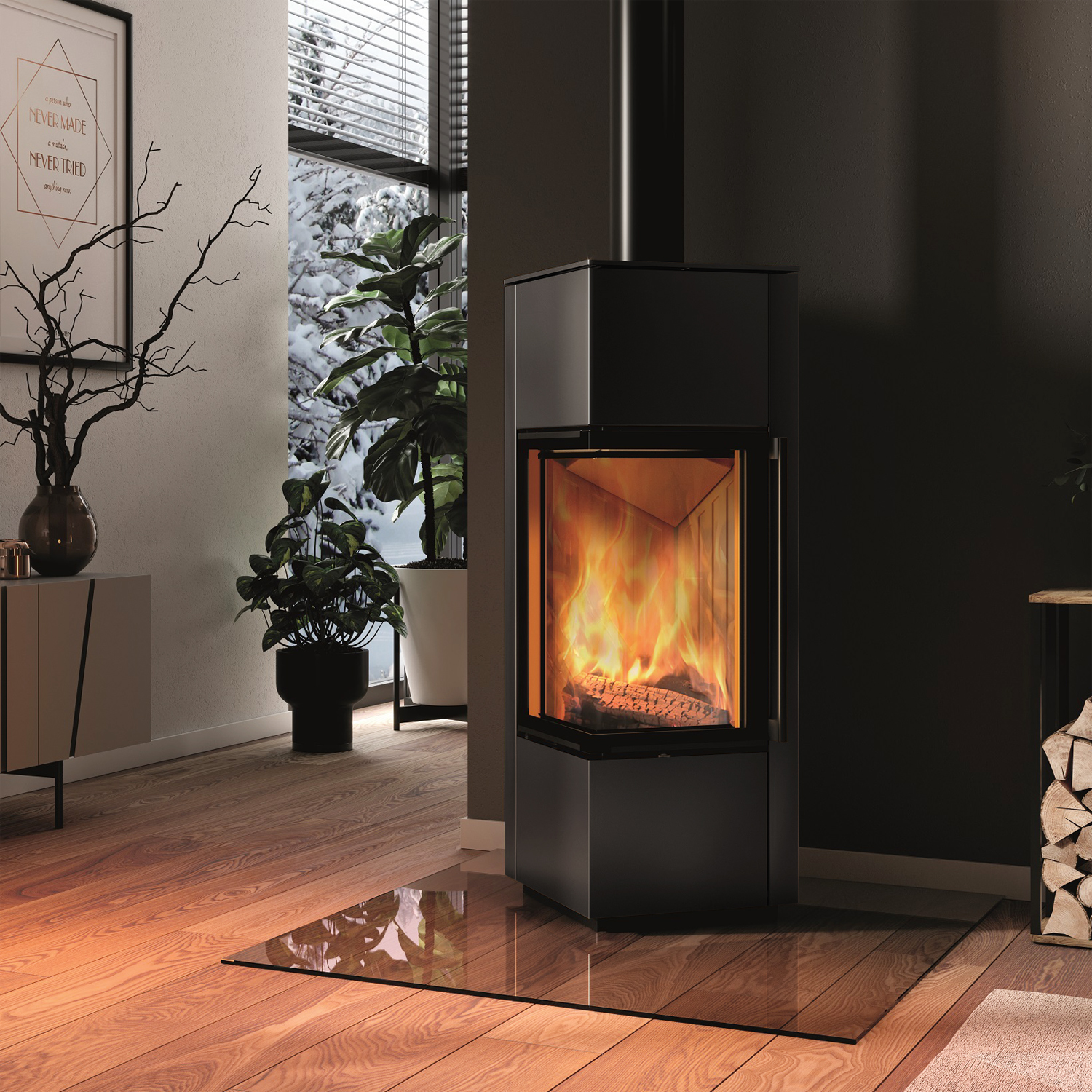 Spartherm Piko S RLU Kaminofen Nero