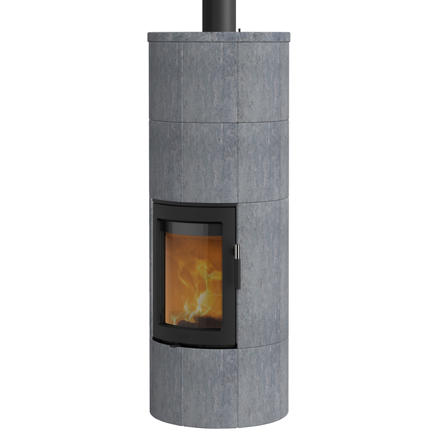 Lotus Maestro 2 Kaminofen Speckstein, Tür Schwarz, Rauchabgang oben