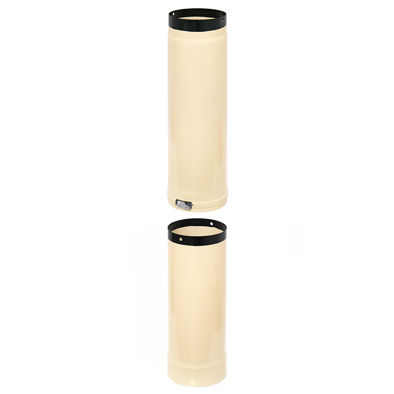 Raik Rauchrohr / Ofenrohr Emaille 120mm - Länge 500 mm Teleskoprohr Elfenbein