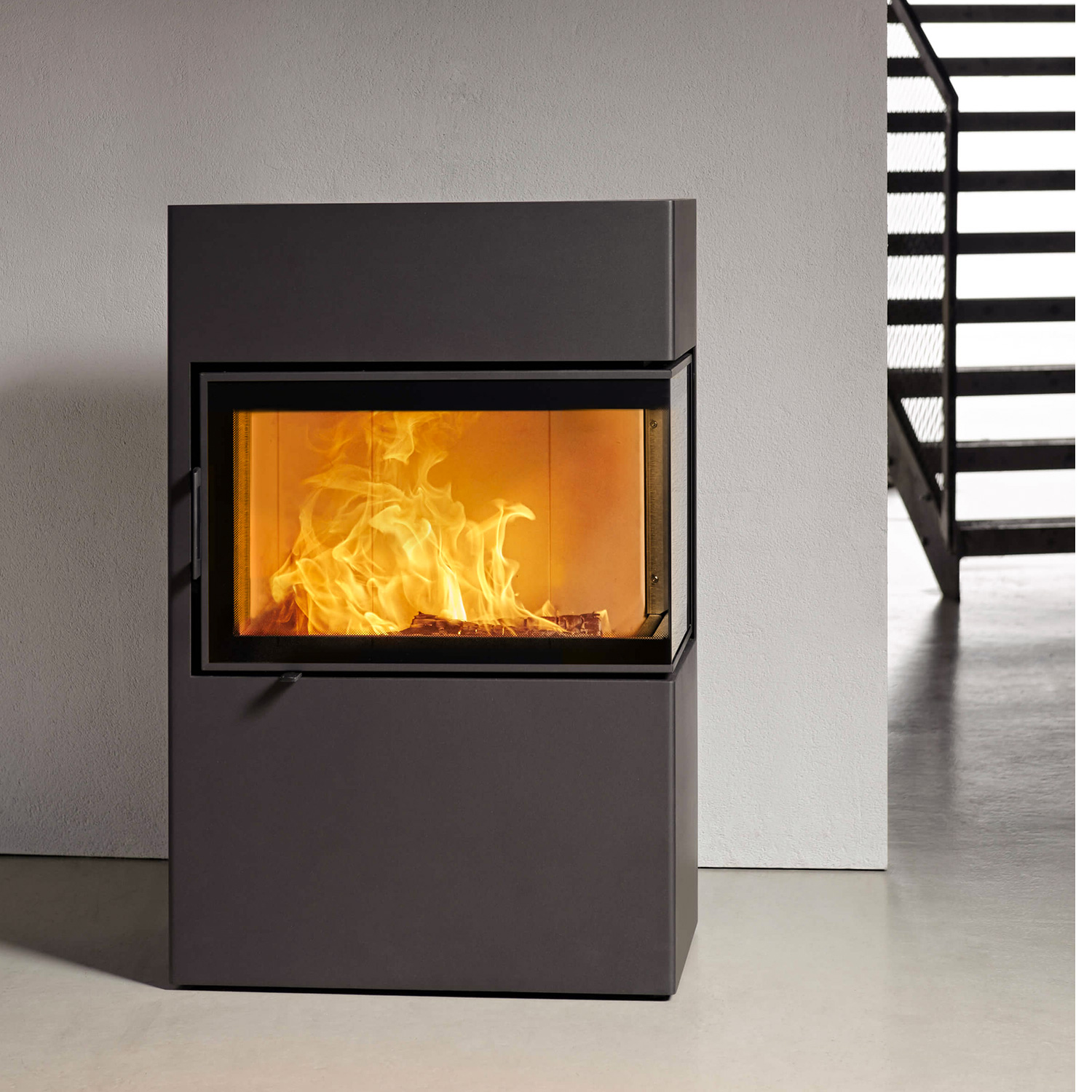 Austroflamm Dexter 2.0 Kaminofen Stahl Gussgrau Türanschlag rechts Austroflamm Dexter 2.0 Kaminofen Stahl Gussgrau Türanschlag rechts